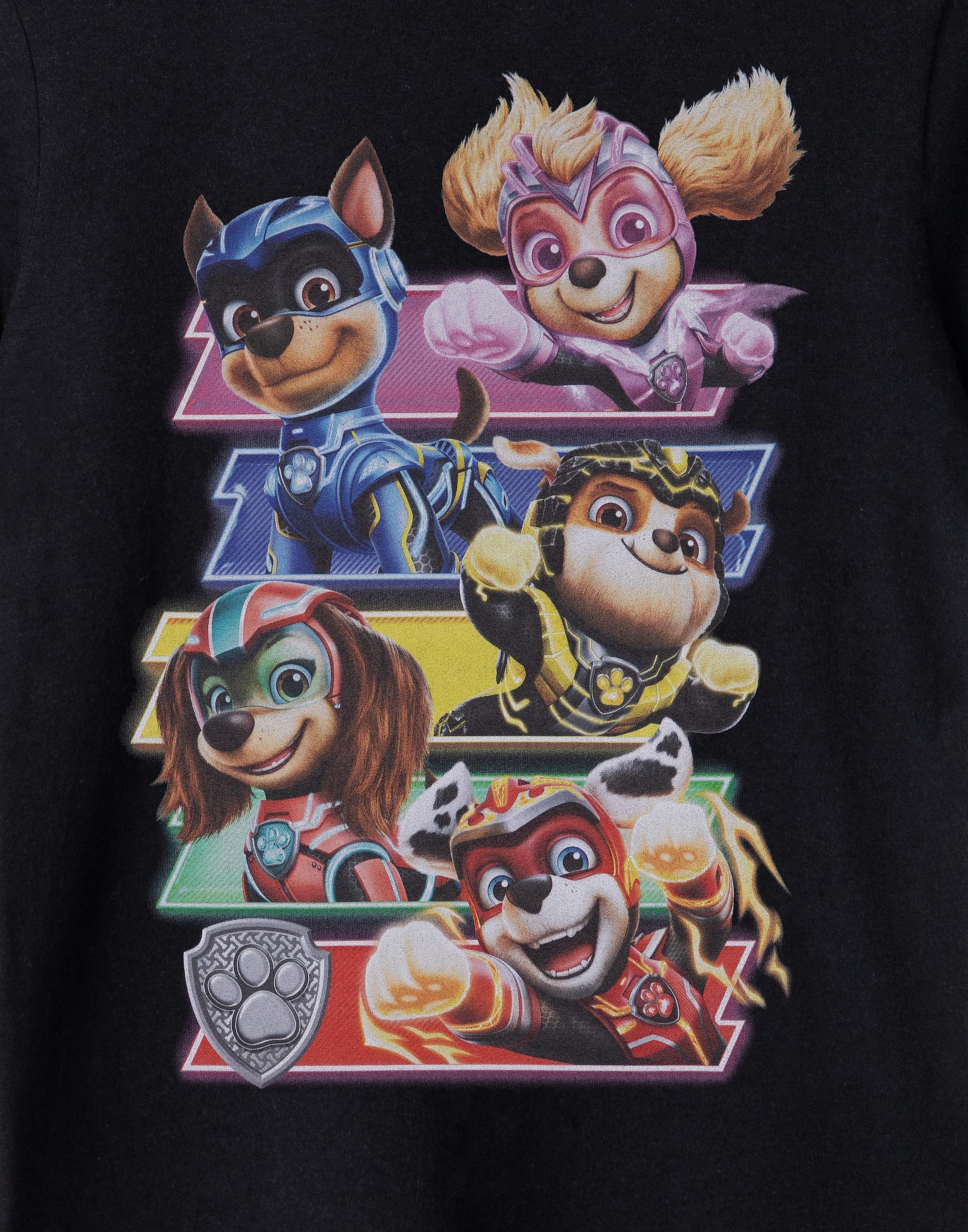 Camiseta Paw Patrol Negra Poderosa Película Logo Manga Corta Unisex Niños - Imagen 11 de 24