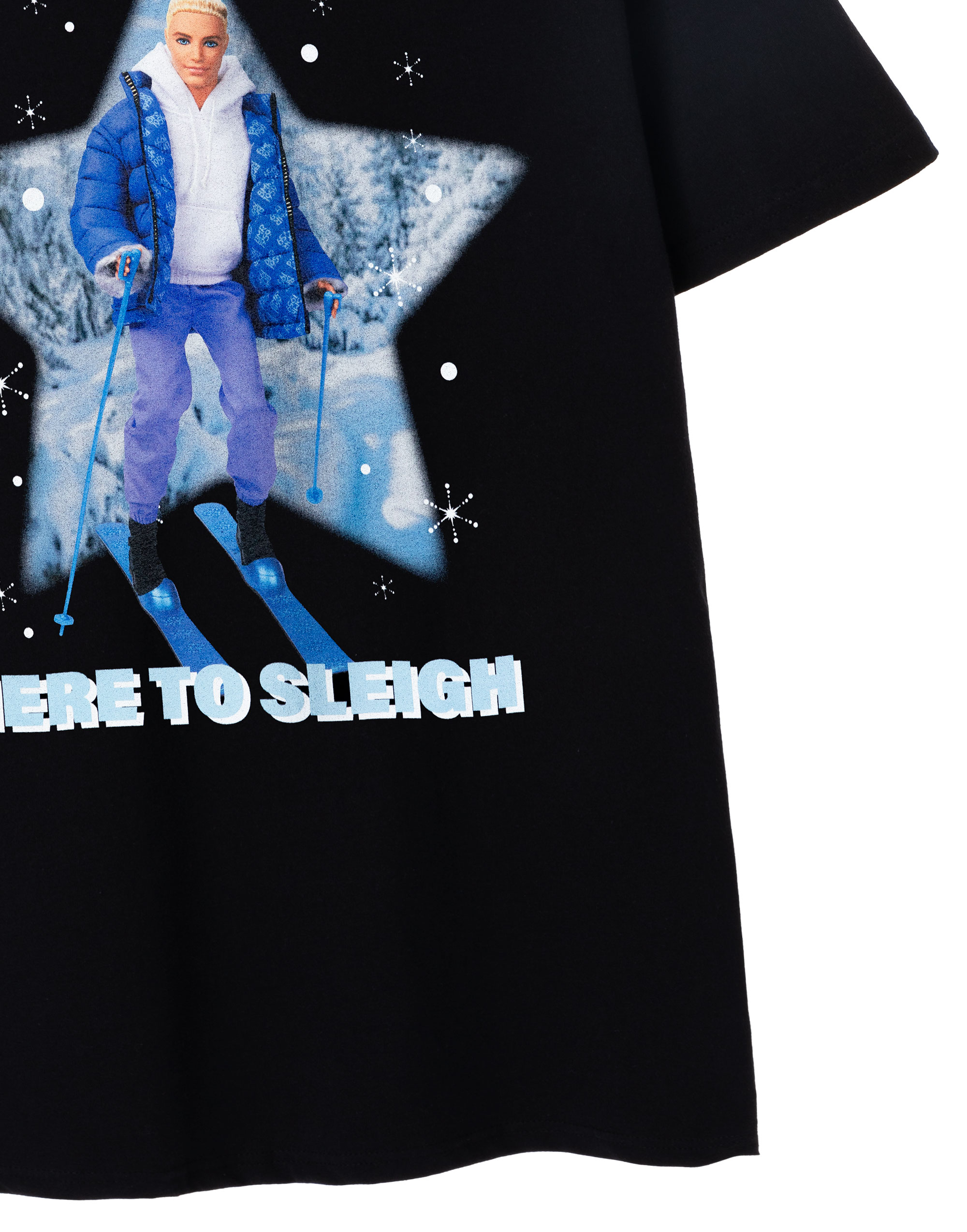 Camiseta Barbie negra Ken Here to Sleigh manga corta para hombre - Imagen 14 de 46
