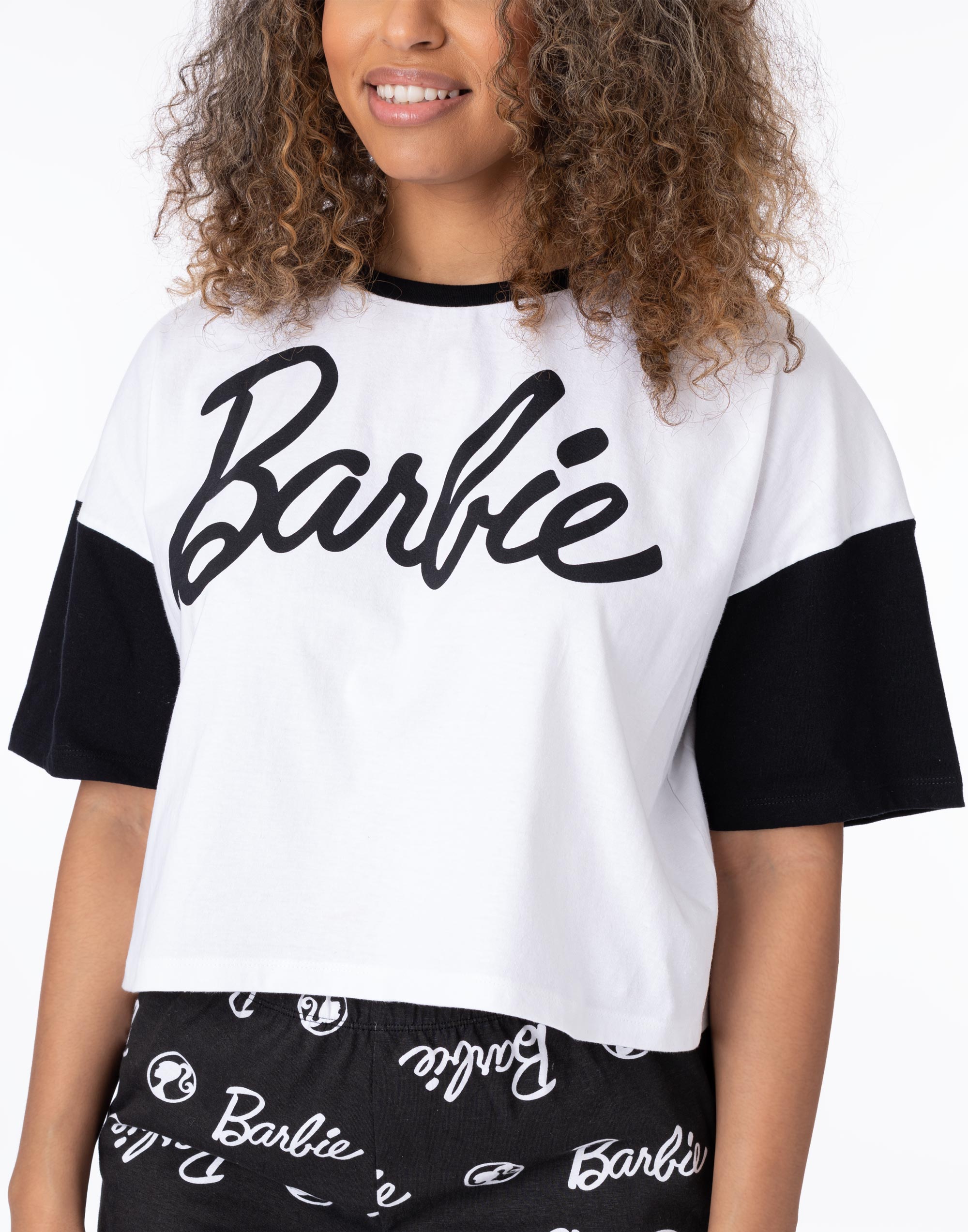 Barbie Multicolor Manga Corta Pierna Corta Conjunto Pijama Mujer - Imagen 12 de 28