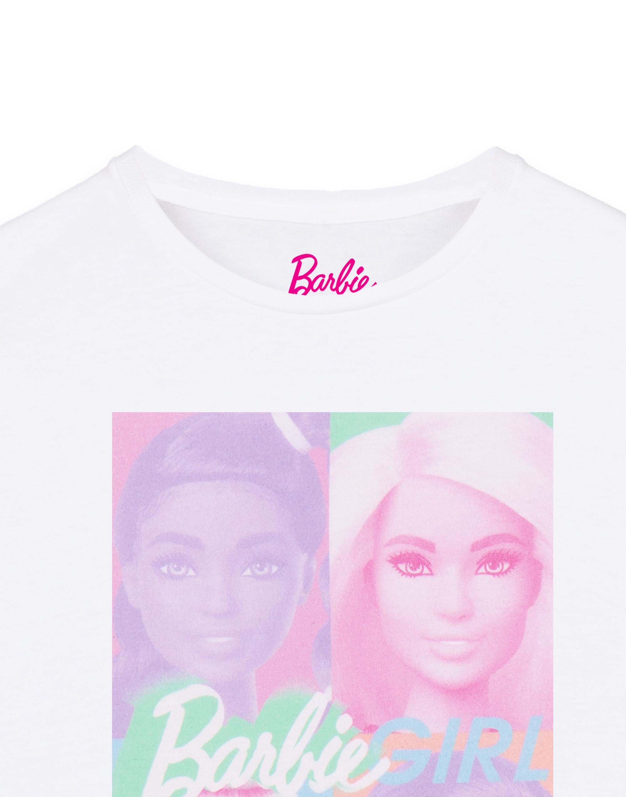 Barbie Blanco Color Bloque Retrato Manga Corta Camiseta Niñas - Imagen 13 de 40