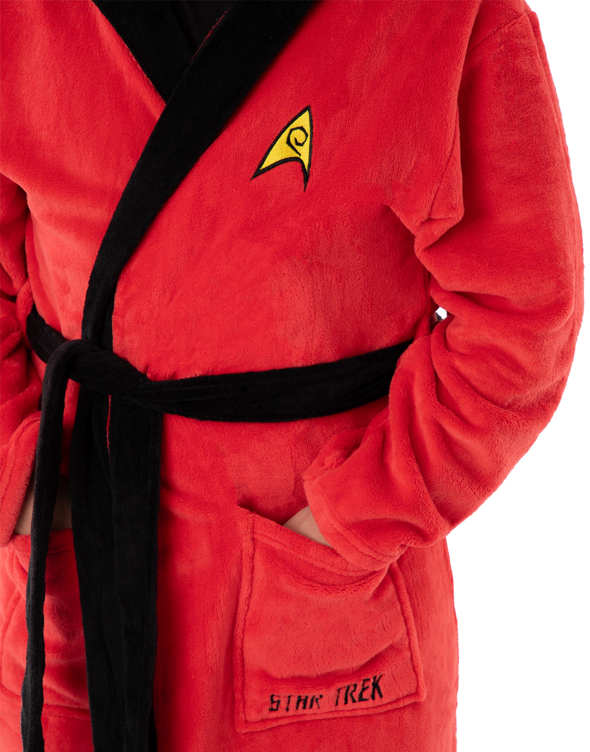 Star Trek Red Hooded Bathrobe Mens - Picture 12 of 27
