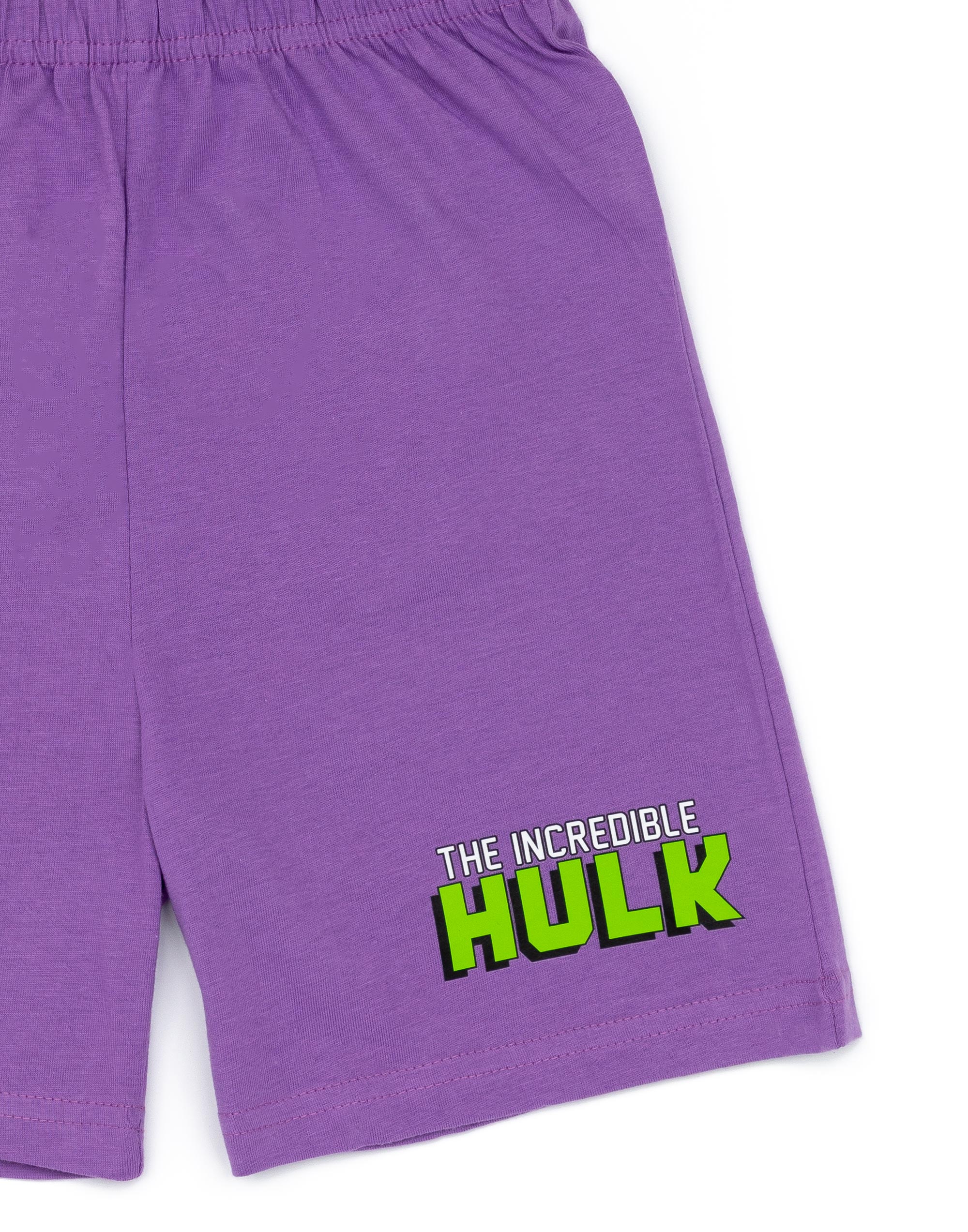 Disney Marvel Purple Hulk Costume Short Sleeve Short Leg Pyjama Set Boys