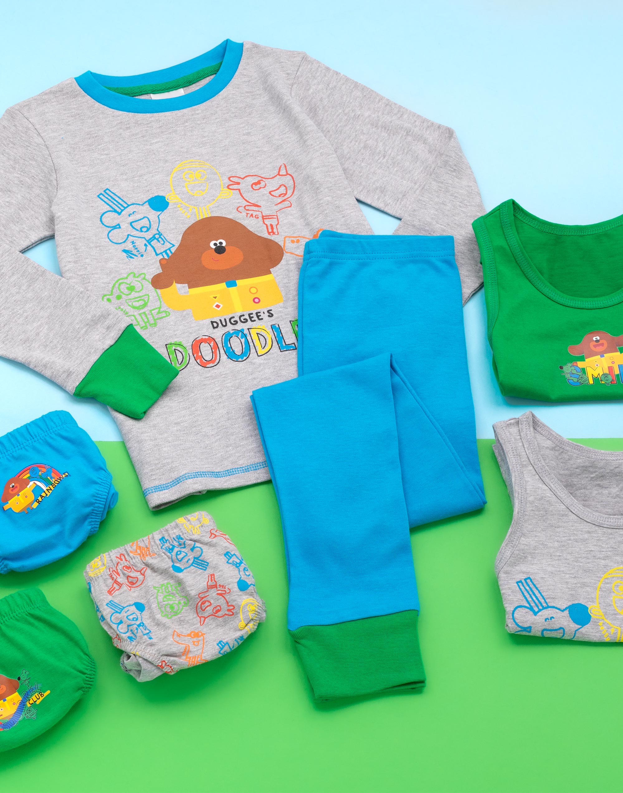Conjunto de pijama Hey Duggee multicolor manga larga pierna larga unisex niños - Imagen 11 de 39