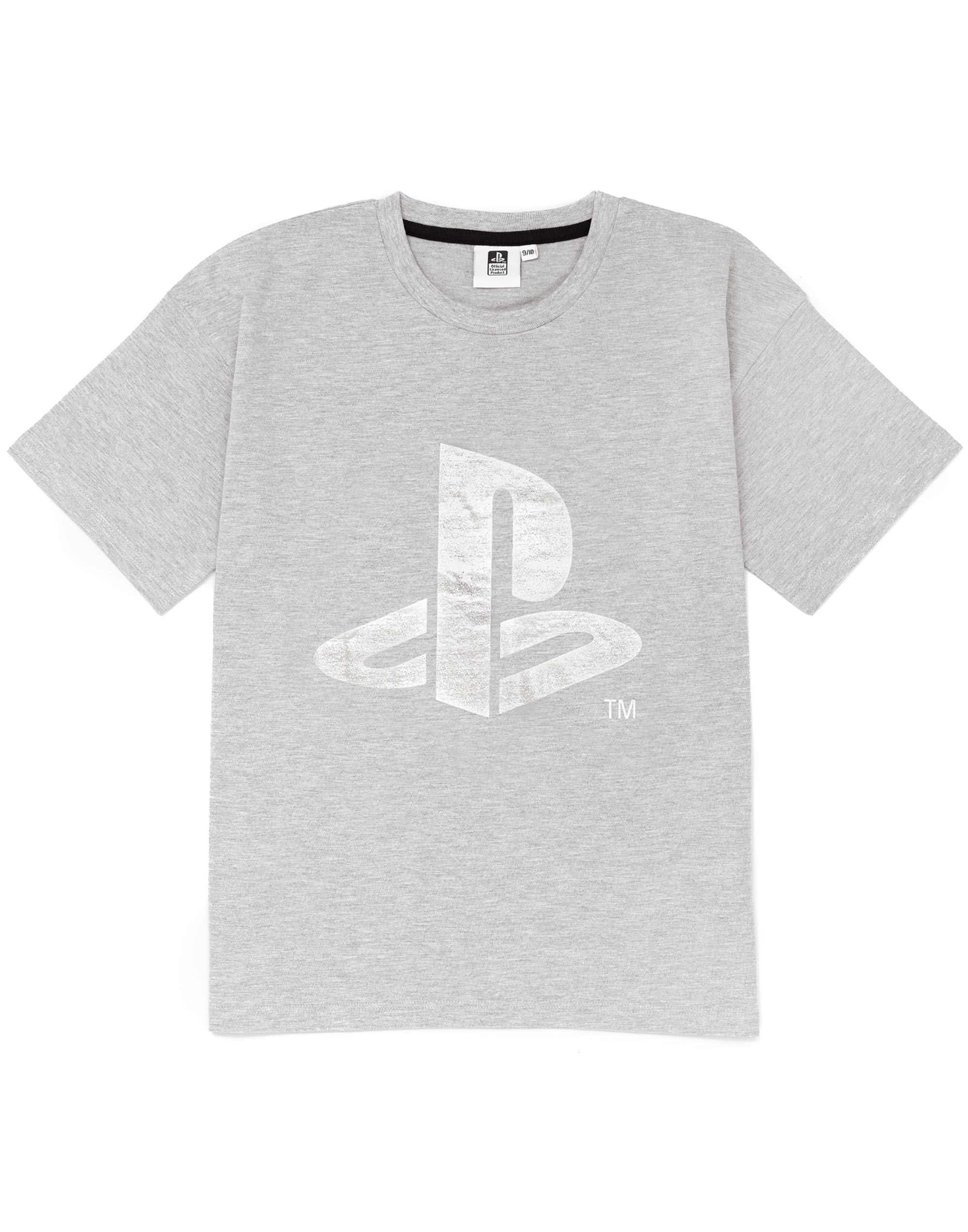 PlayStation White Logo Controller Symbols Short Sleeve Long Leg Pyjama Set Girls - Picture 11 of 46