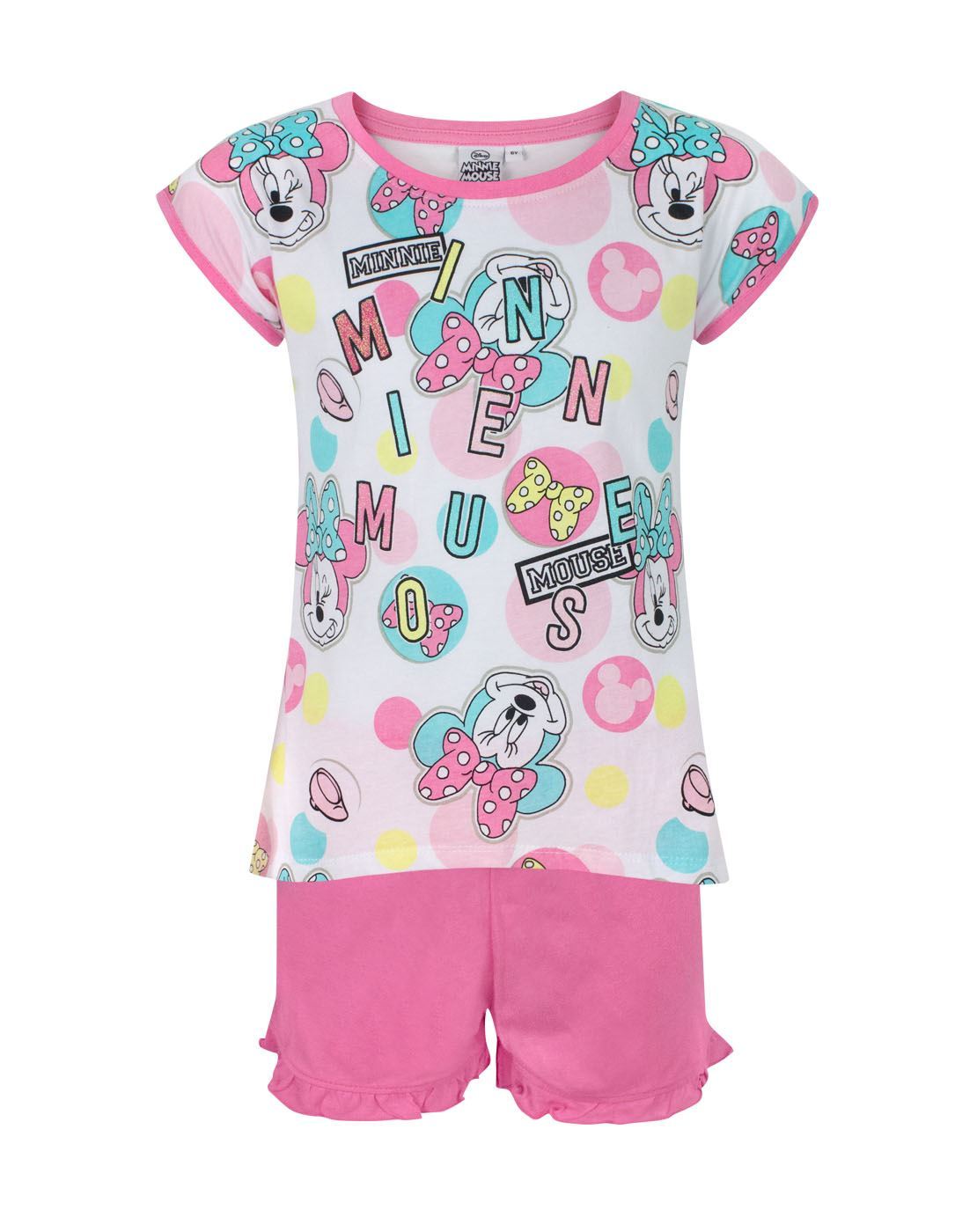Disney Rosa Kurzarm-Пижамный комплект для маленьких девочек