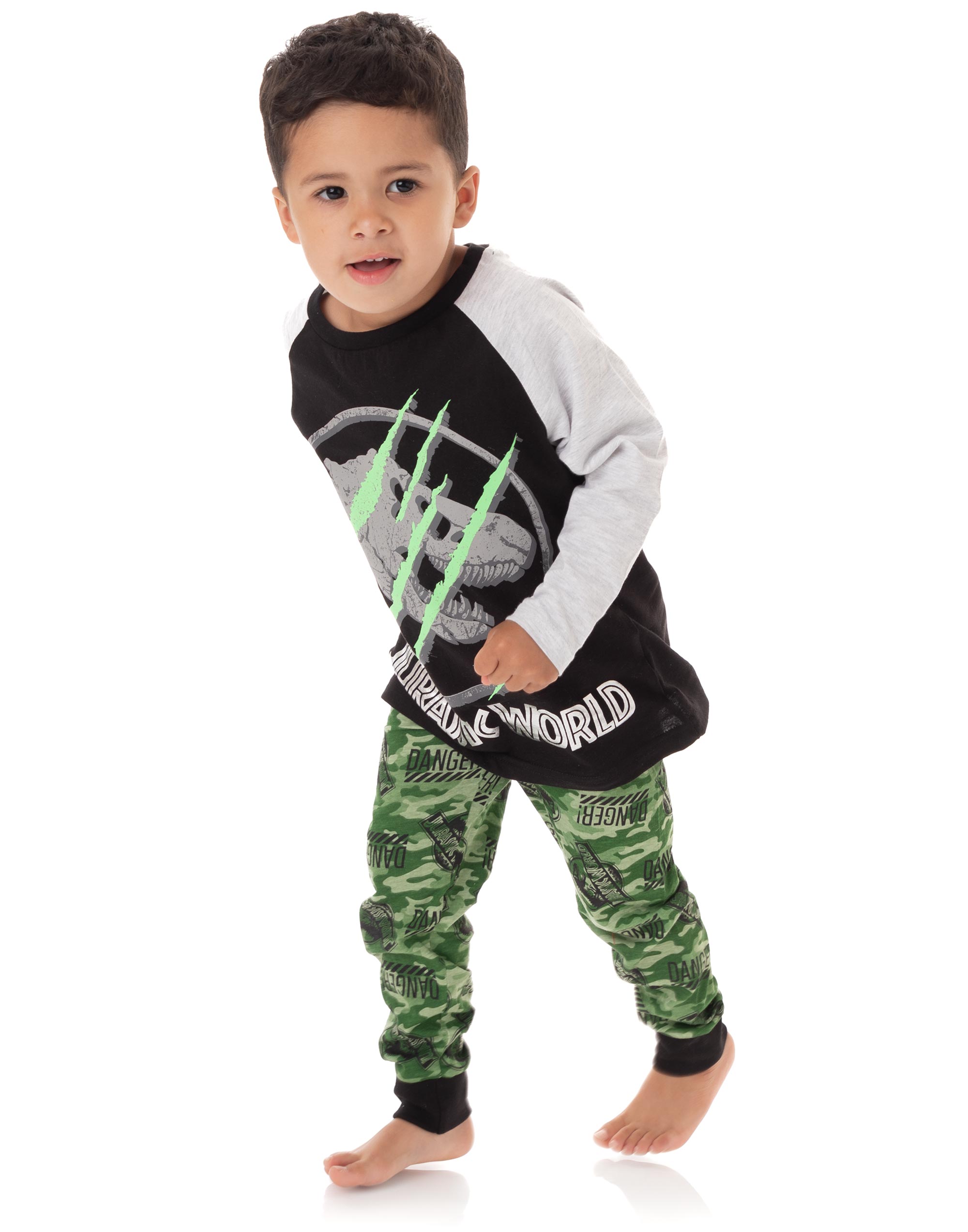 Jurassic World Black Camo Logo Print Long Sleeve Long Leg Pyjama Set Boys - Bild 11 von 40
