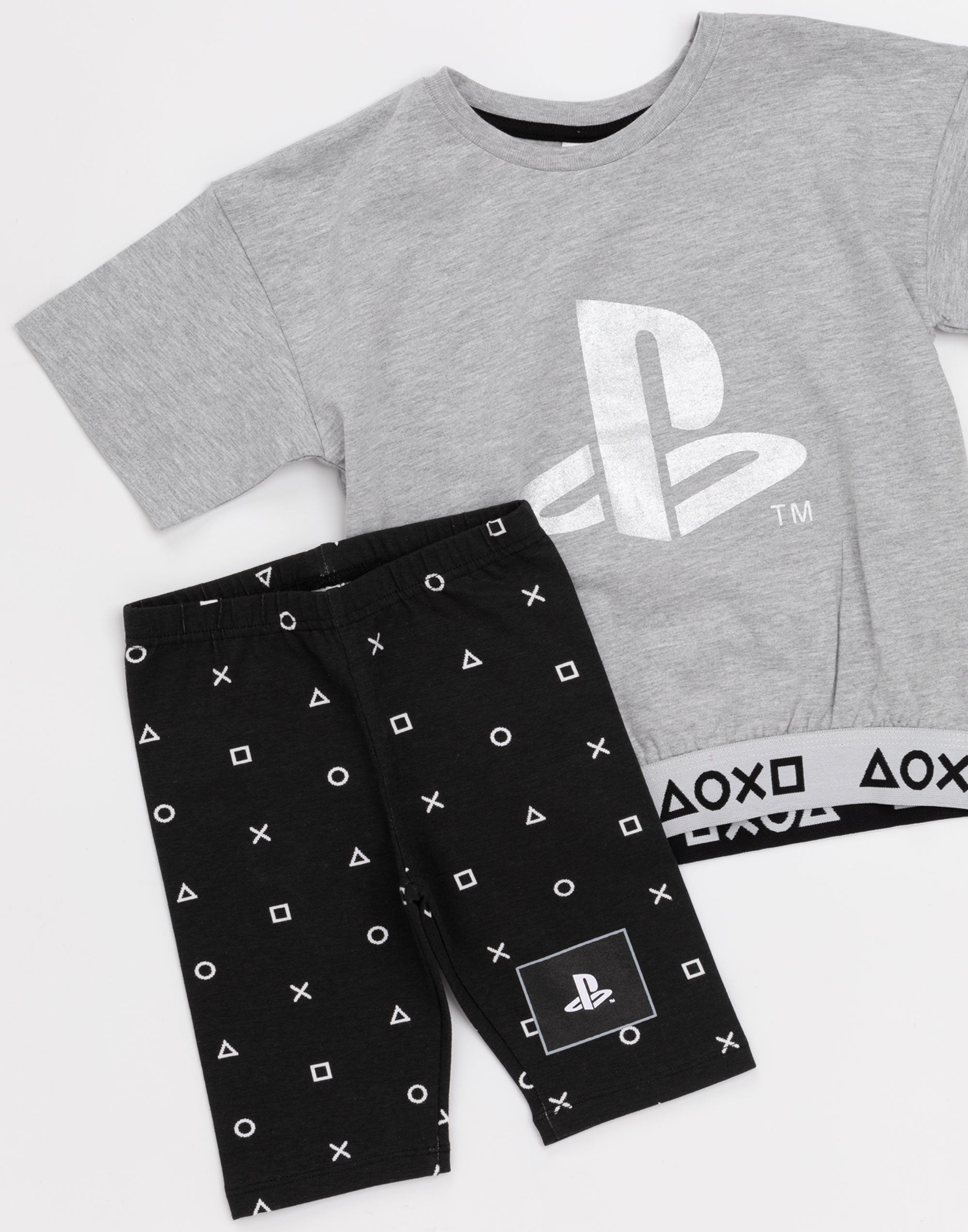 PlayStation White Logo Controller Symbols Short Sleeve Short Leg Pyjama Set - Picture 11 of 46