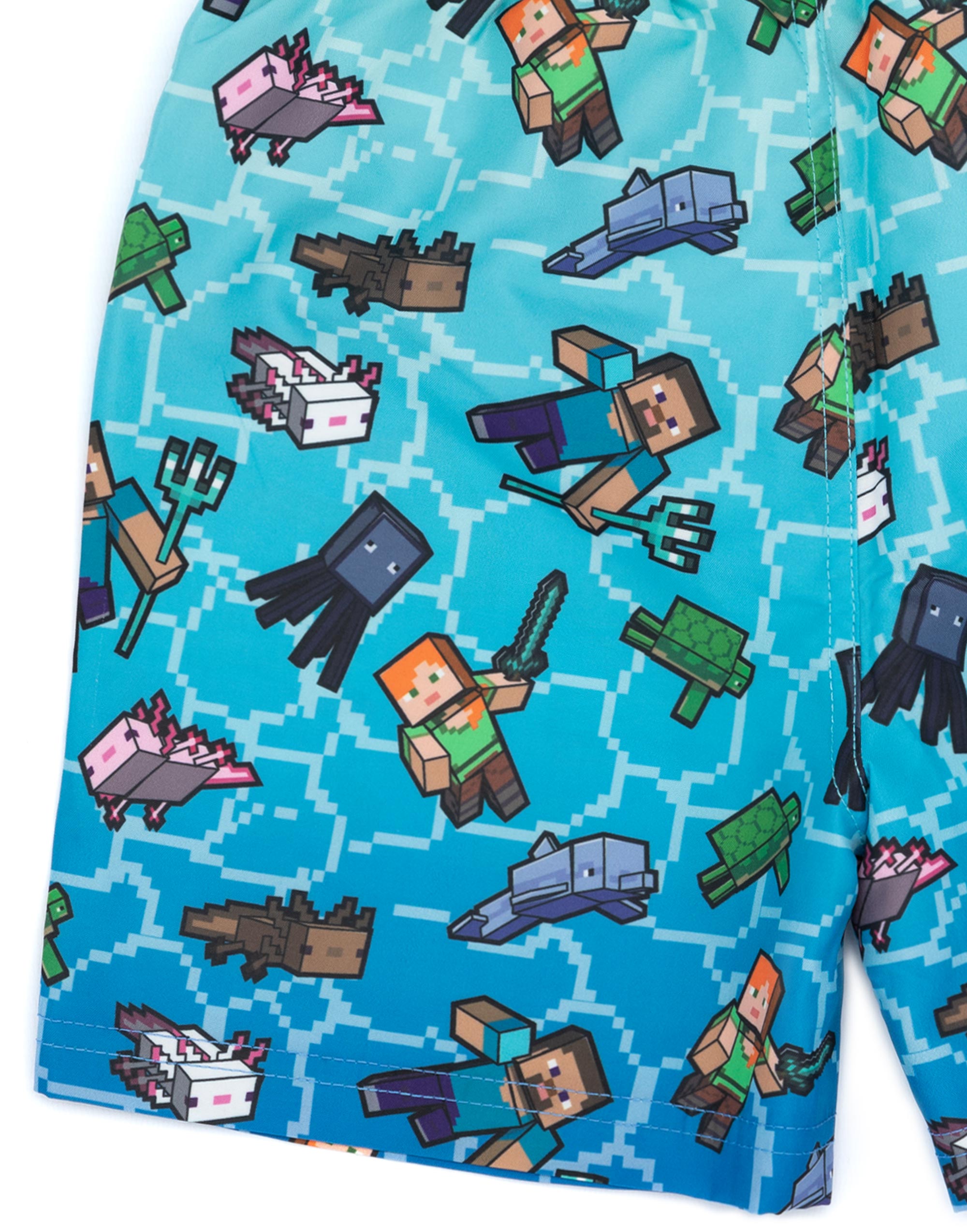 Pantalones cortos de natación Minecraft Blue Creeper para niños - Imagen 11 de 72