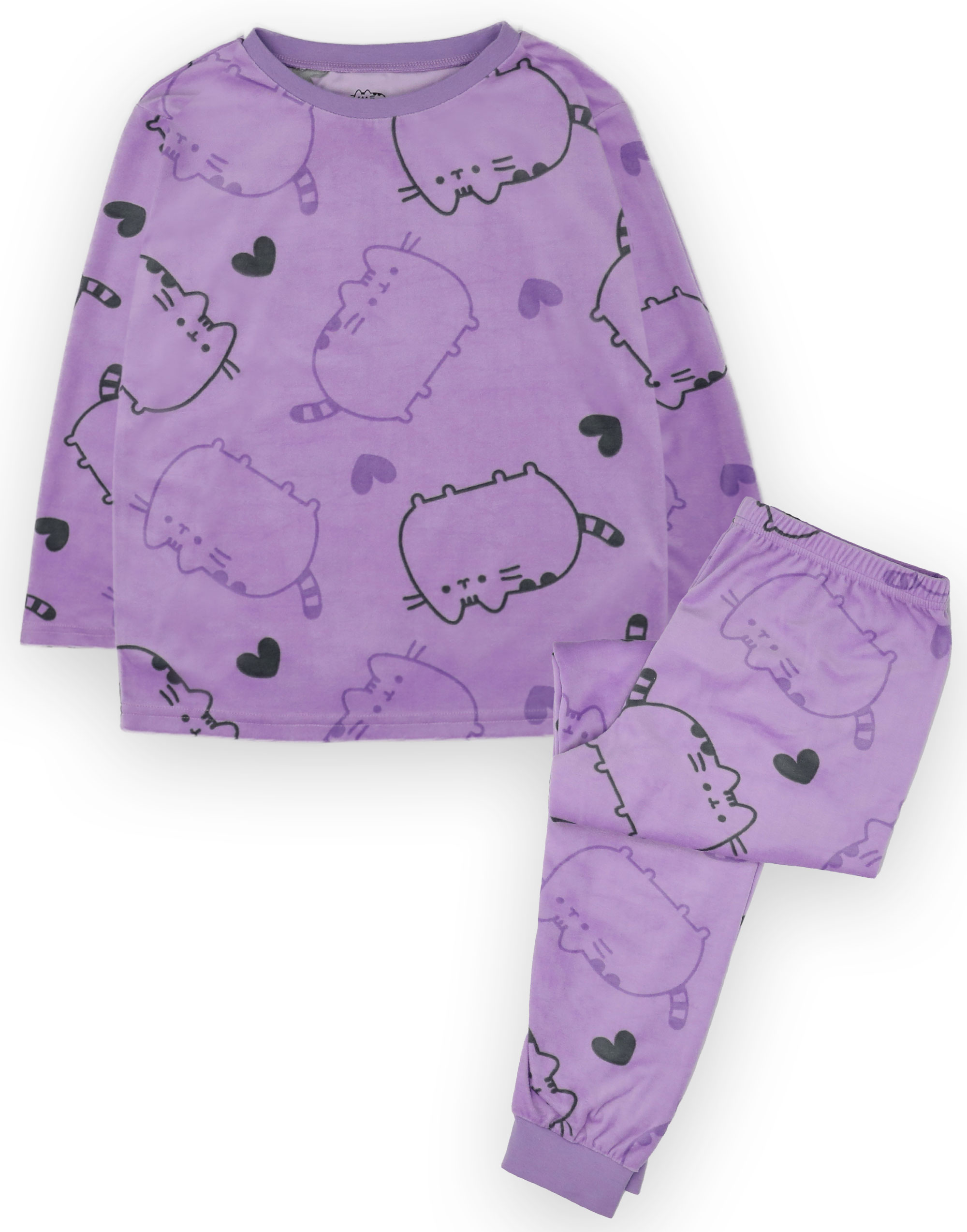 Pusheen Purple All Over Print Long Sleeve Long Leg Pyjama Set Girls - Imagen 10 de 24