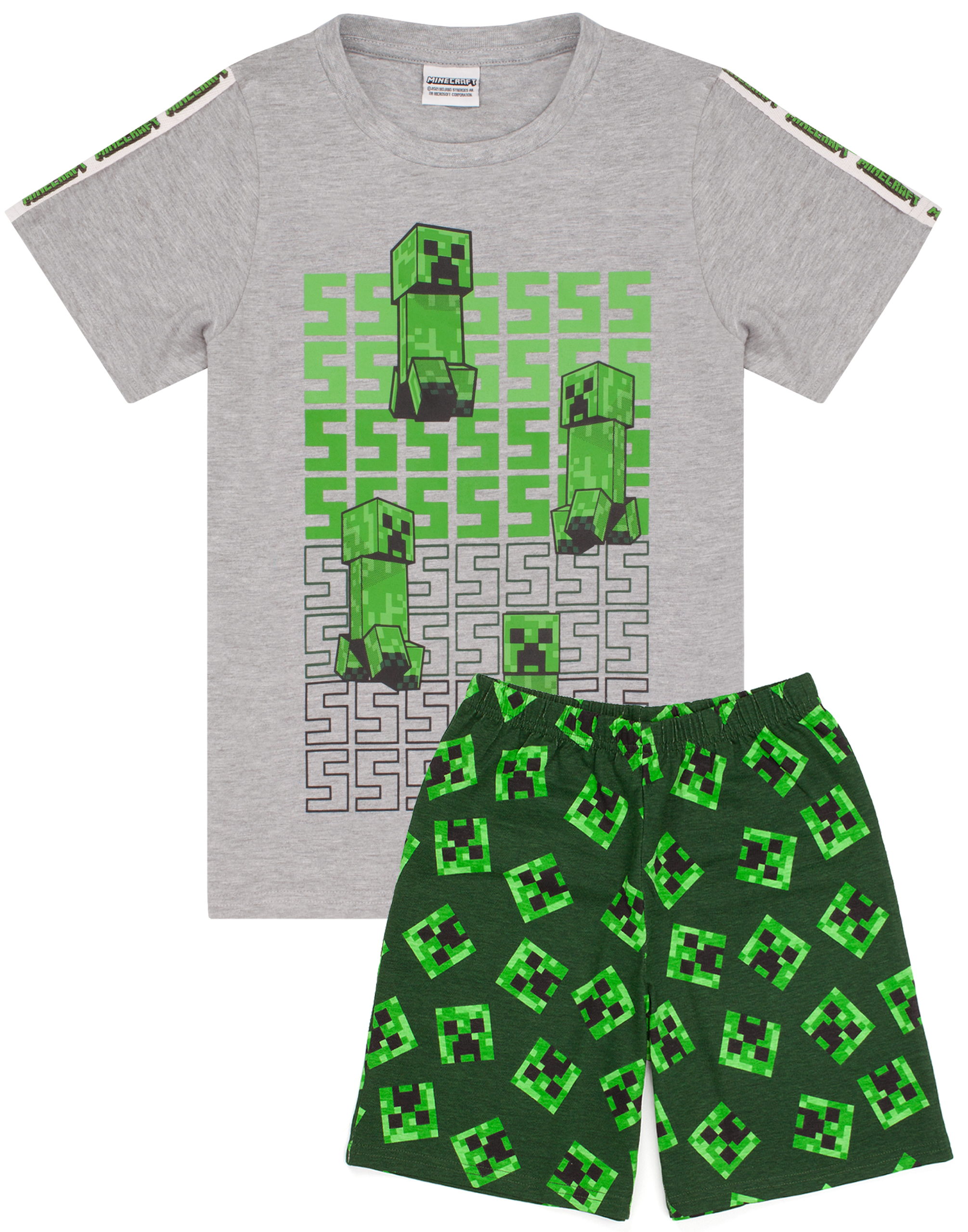 Minecraft Creeper & Zombine Allover Print Kurzarm Kurzarm Kurzarm Kurzarm Pyjama Set Junge - Bild 11 von 40