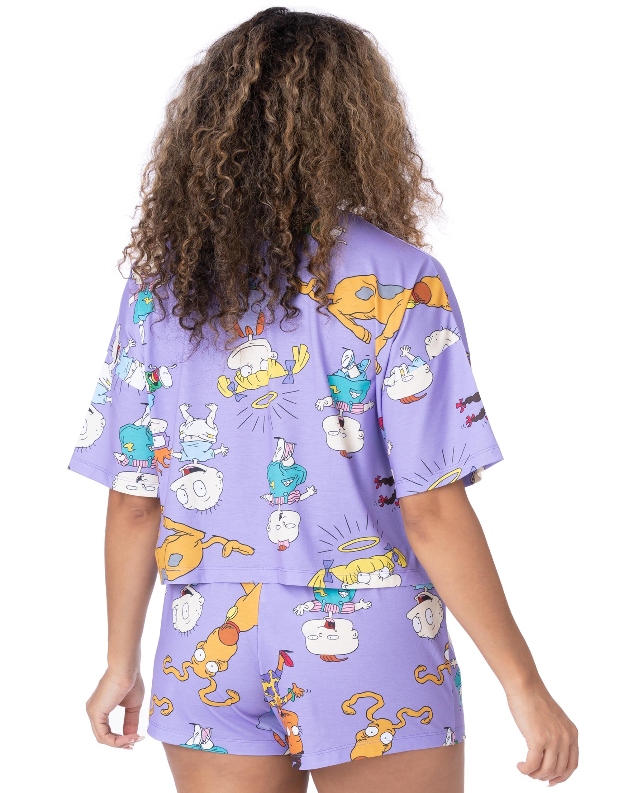 Conjunto de pijama de pierna corta manga corta estampado con logotipo y personaje de Rugrats para mujer - Imagen 12 de 37