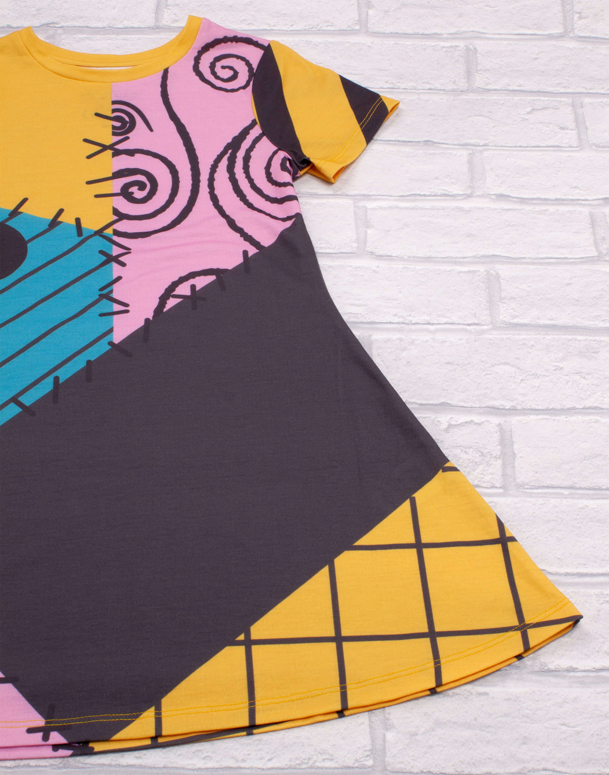 the nightmare before christmas sally patchwork jagged dress Patchwork Elegance Gown