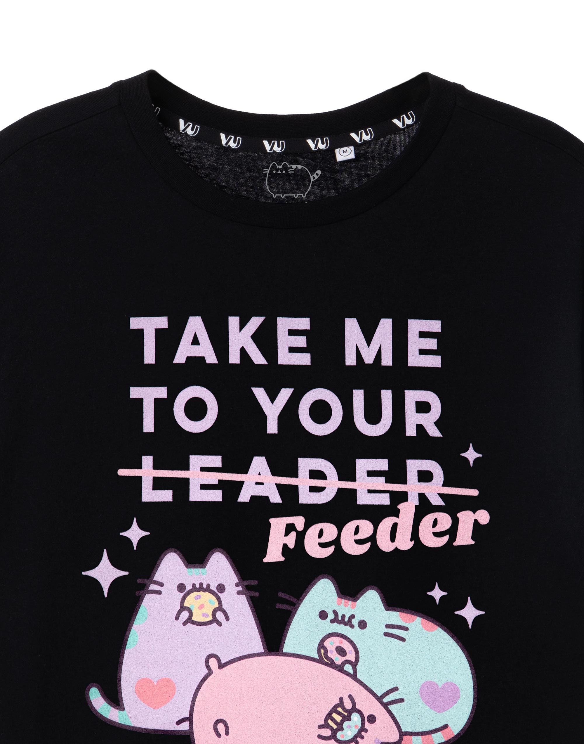 Camiseta negra de manga corta para mujer Pusheen Take Me To Your Feeder - Imagen 13 de 40