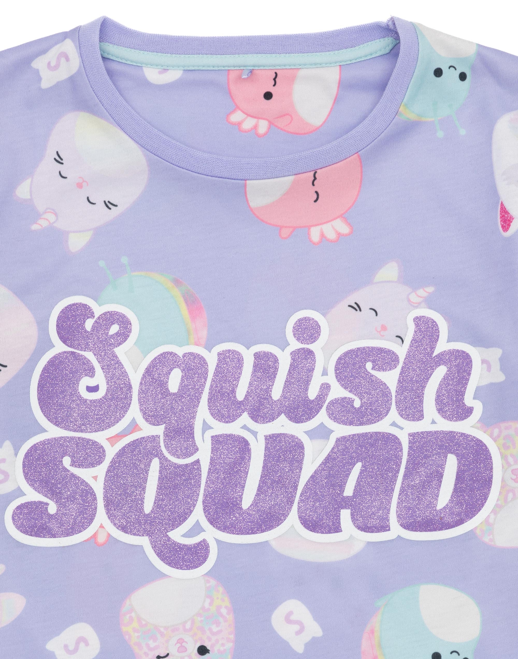 Squishmallows Purple Short Sleeve Long Leg Pyjama Set Unisex Kids - Picture 11 of 62