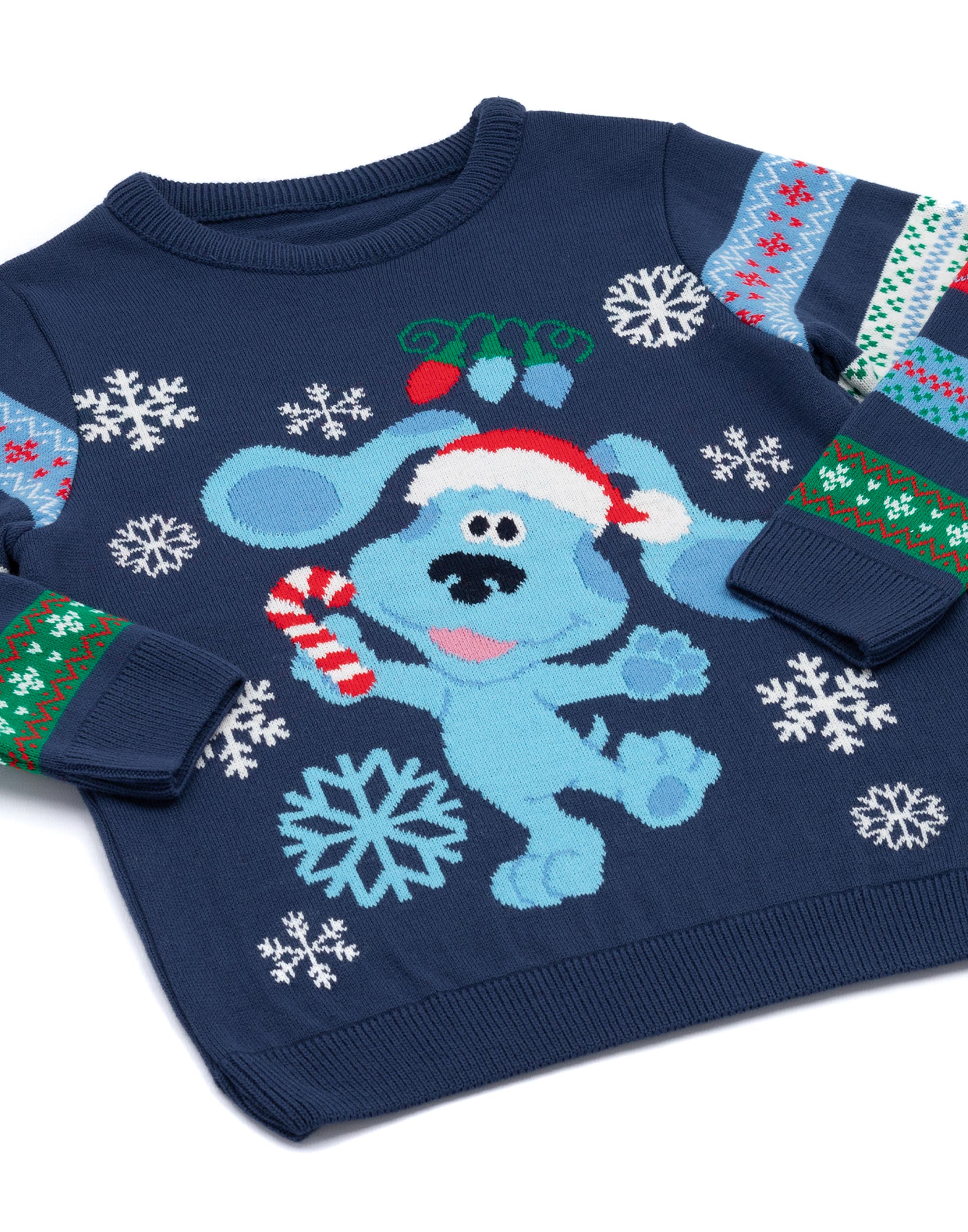 Blue's Clues & You! Blue Blue Christmas Jumper Boys - Picture 14 of 34