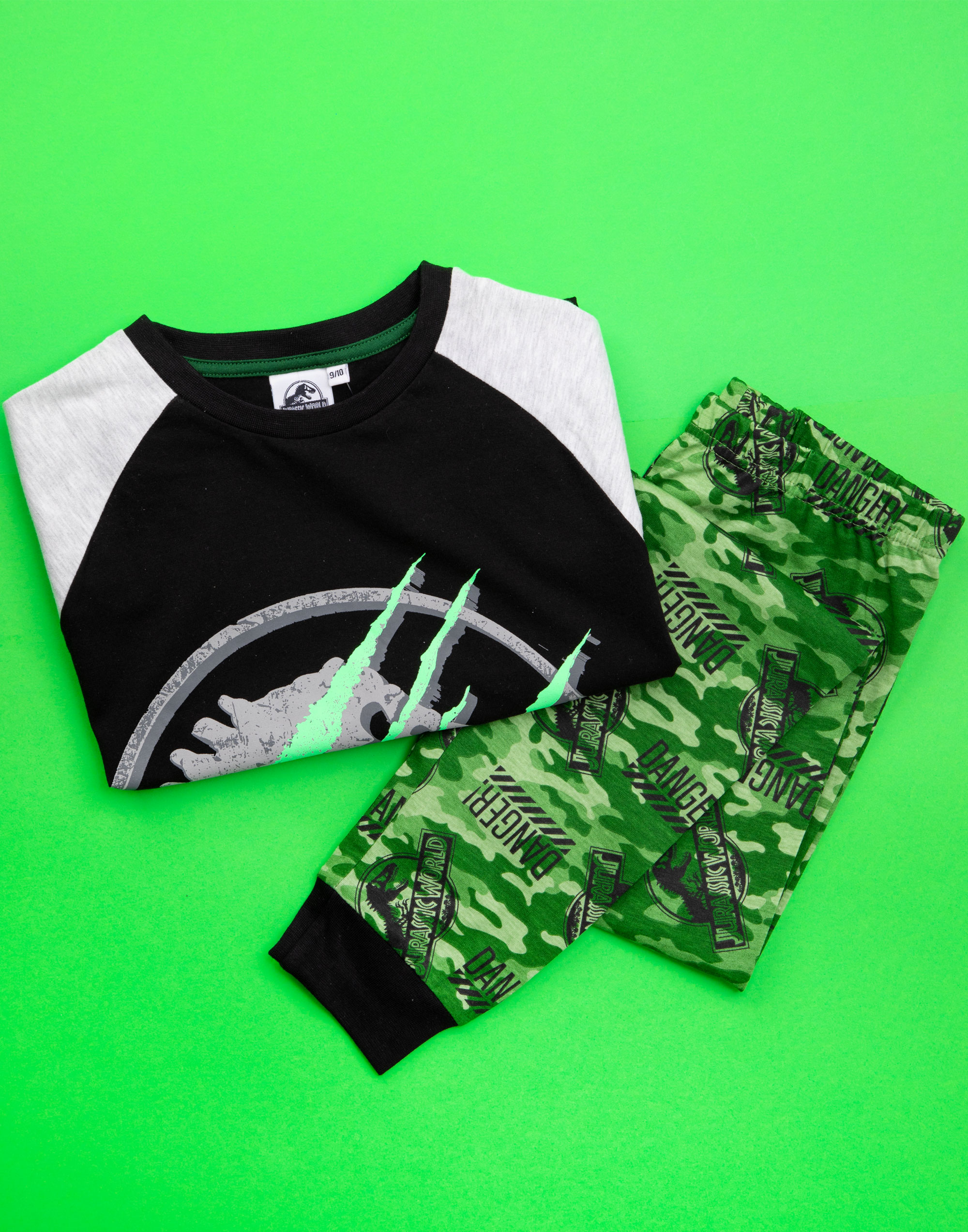 Jurassic World Black Camo Logo Print Long Sleeve Long Leg Pyjama Set Boys - Bild 12 von 40