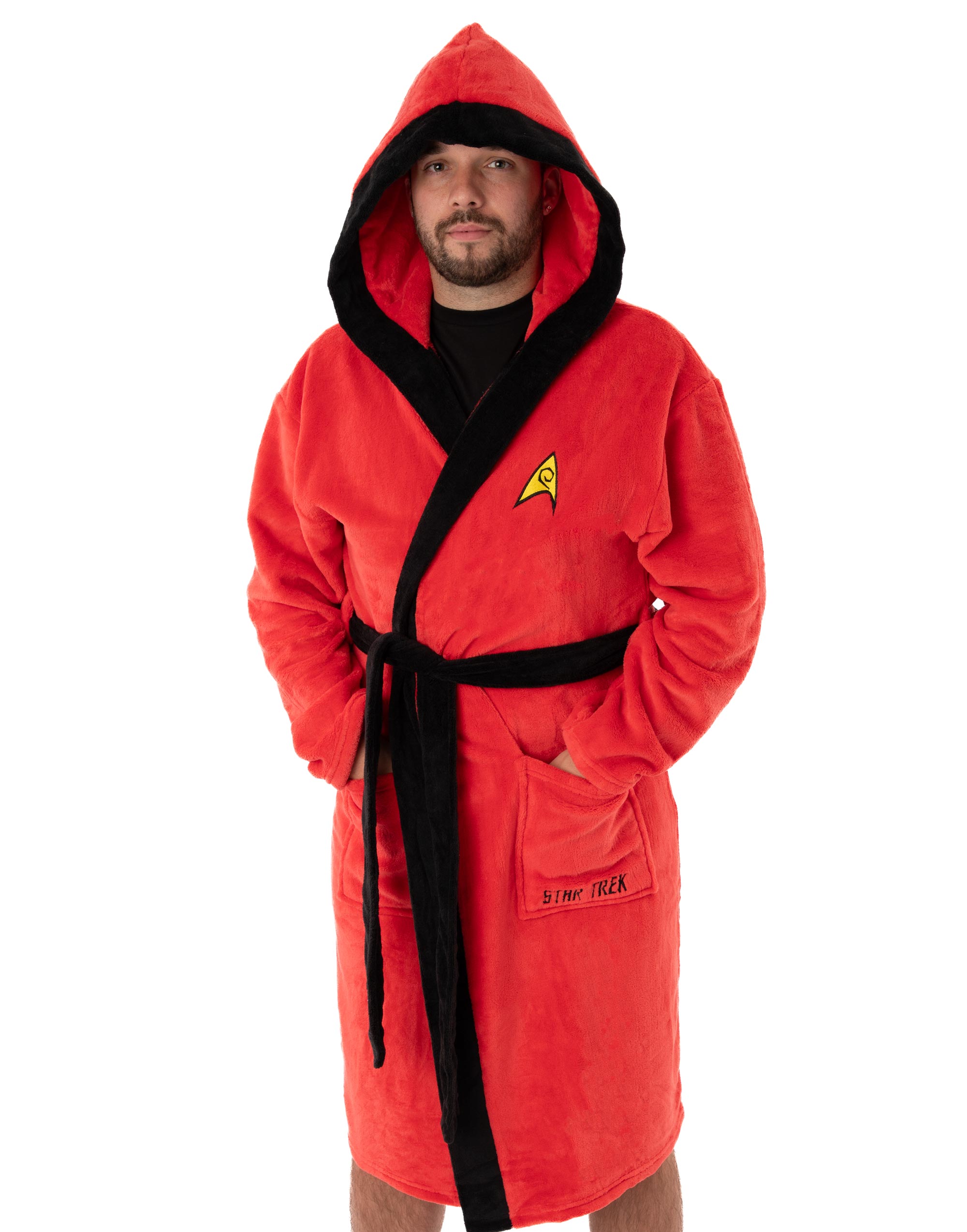 Star Trek Red Hooded Bathrobe Mens - Picture 13 of 27