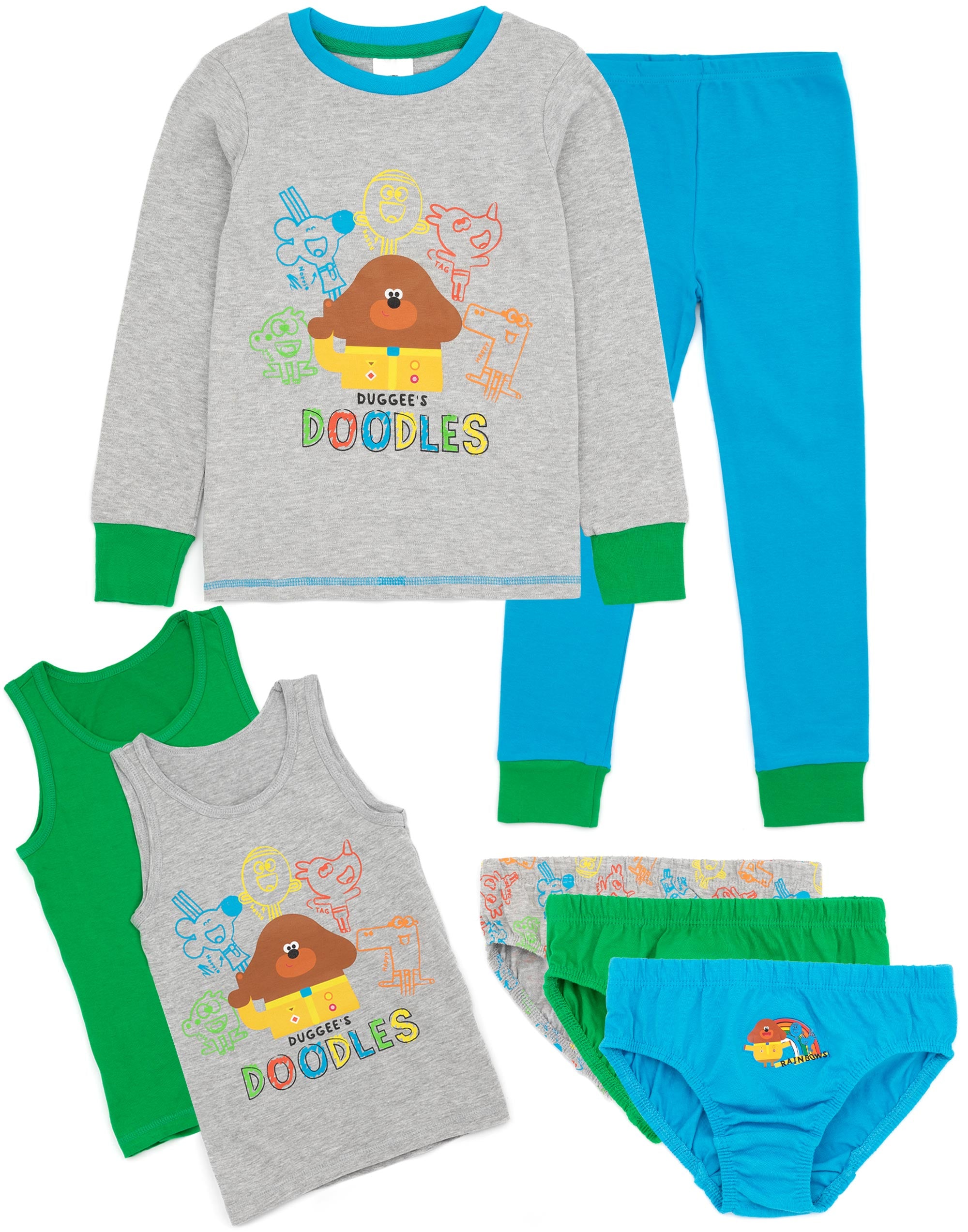 Conjunto de pijama Hey Duggee multicolor manga larga pierna larga unisex niños - Imagen 10 de 39