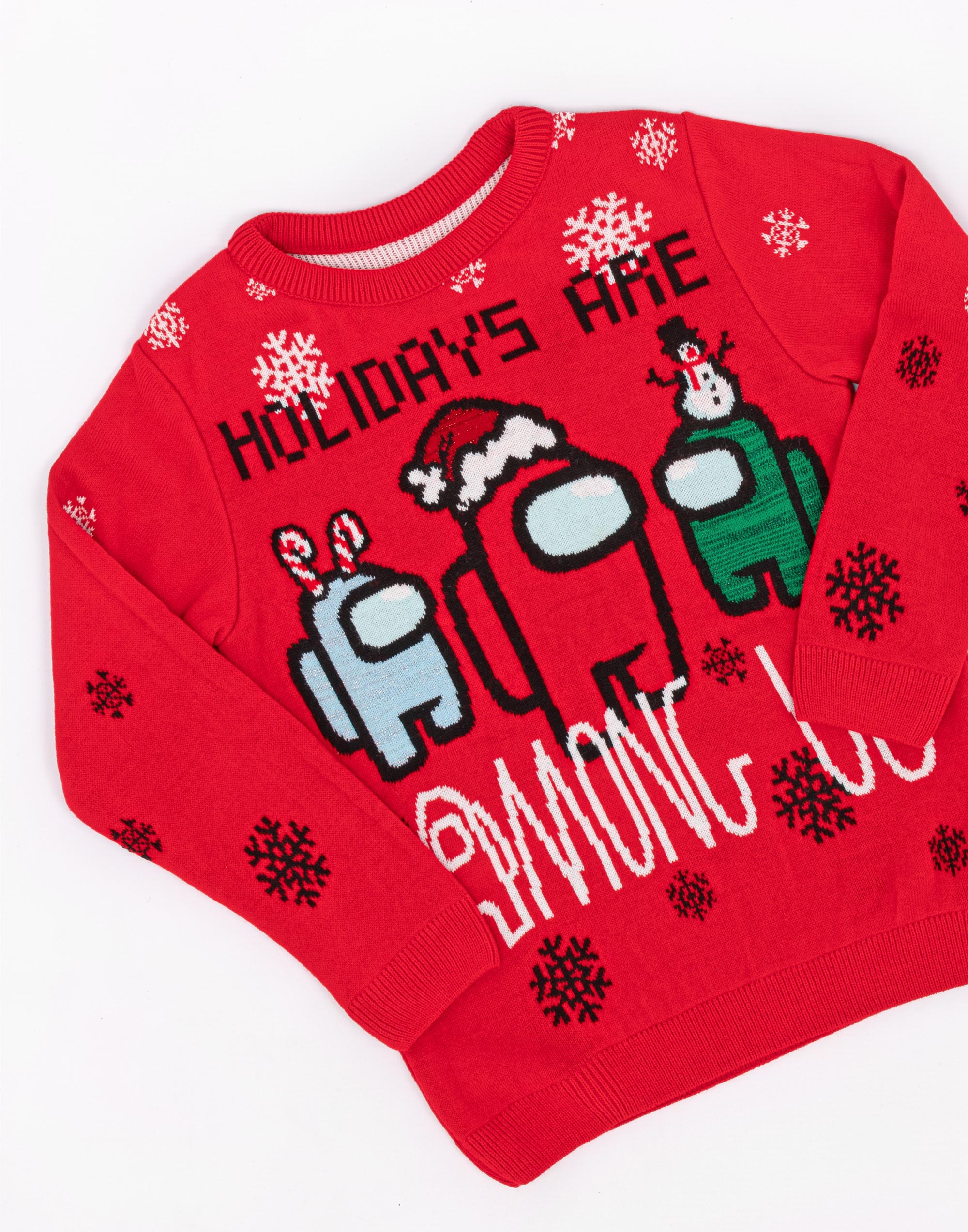 Among Us Multi-Character Holiday'S Are Among Us Print Christmas Jumper Boys - Imagen 9 de 16