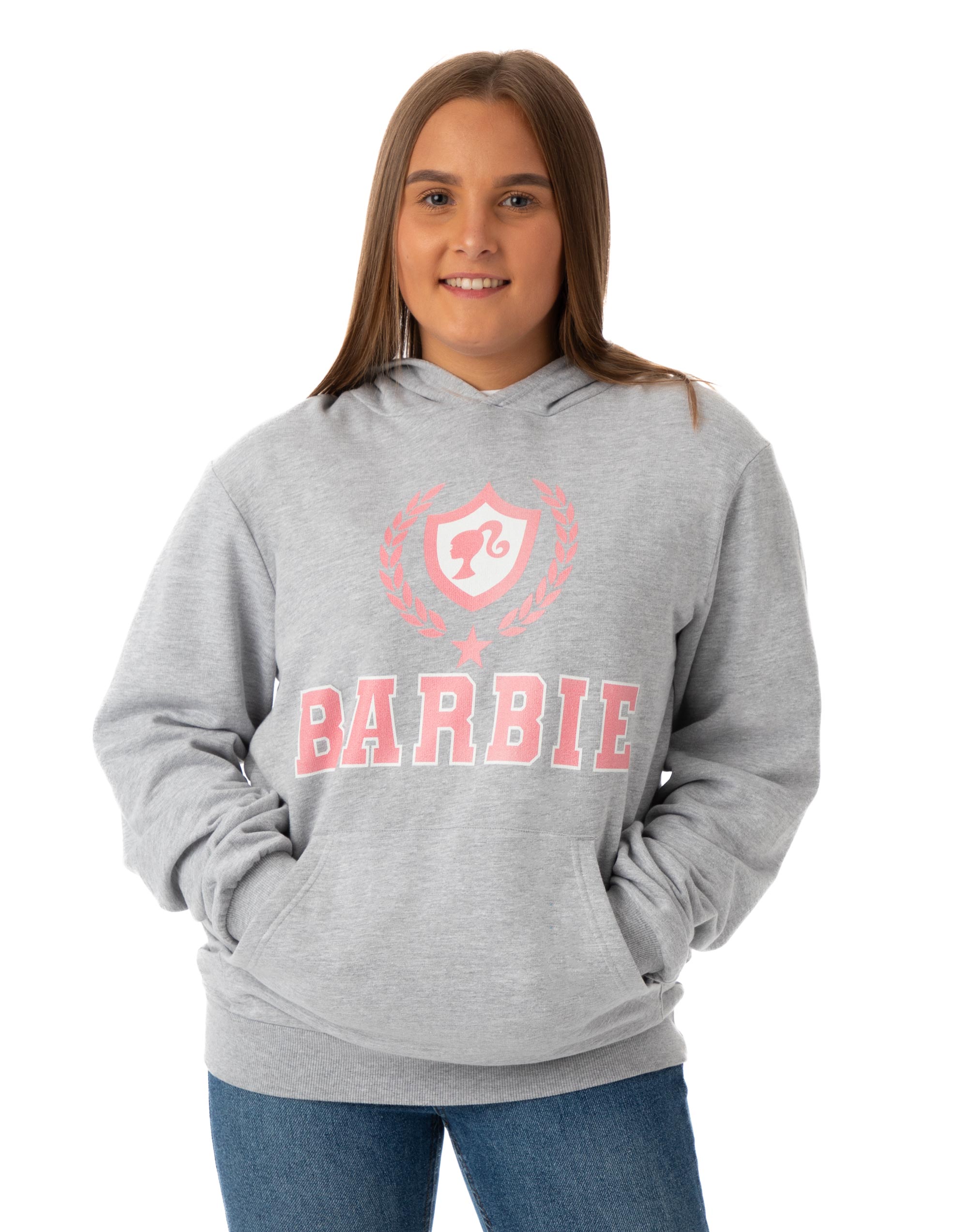 Barbie Grey Collegiate Logo Hoodie Womens - Picture 12 of 53