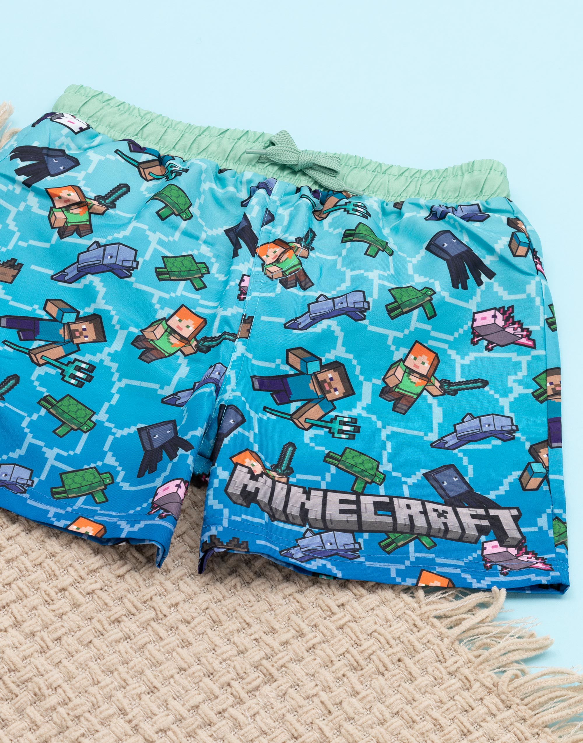 Pantalones cortos de natación Minecraft Blue Creeper para niños - Imagen 12 de 72