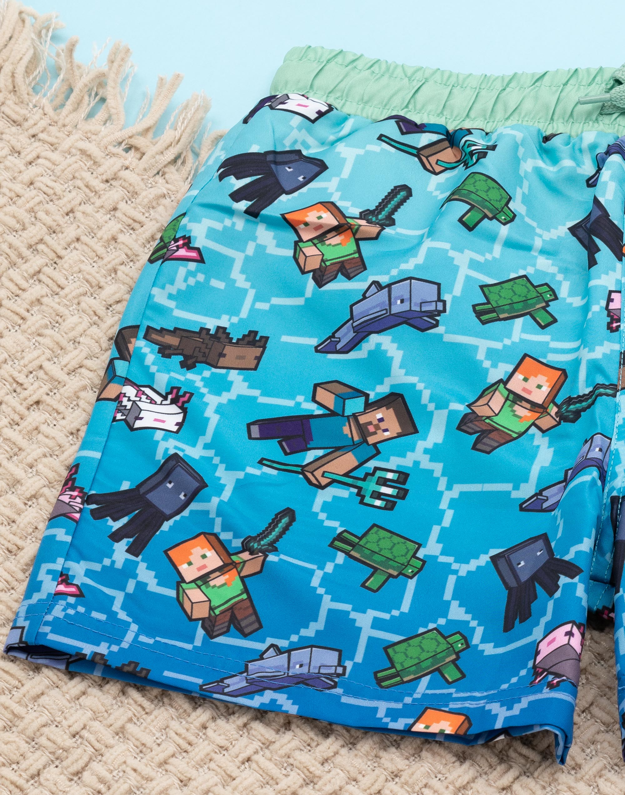 Pantalones cortos de natación Minecraft Blue Creeper para niños - Imagen 13 de 72