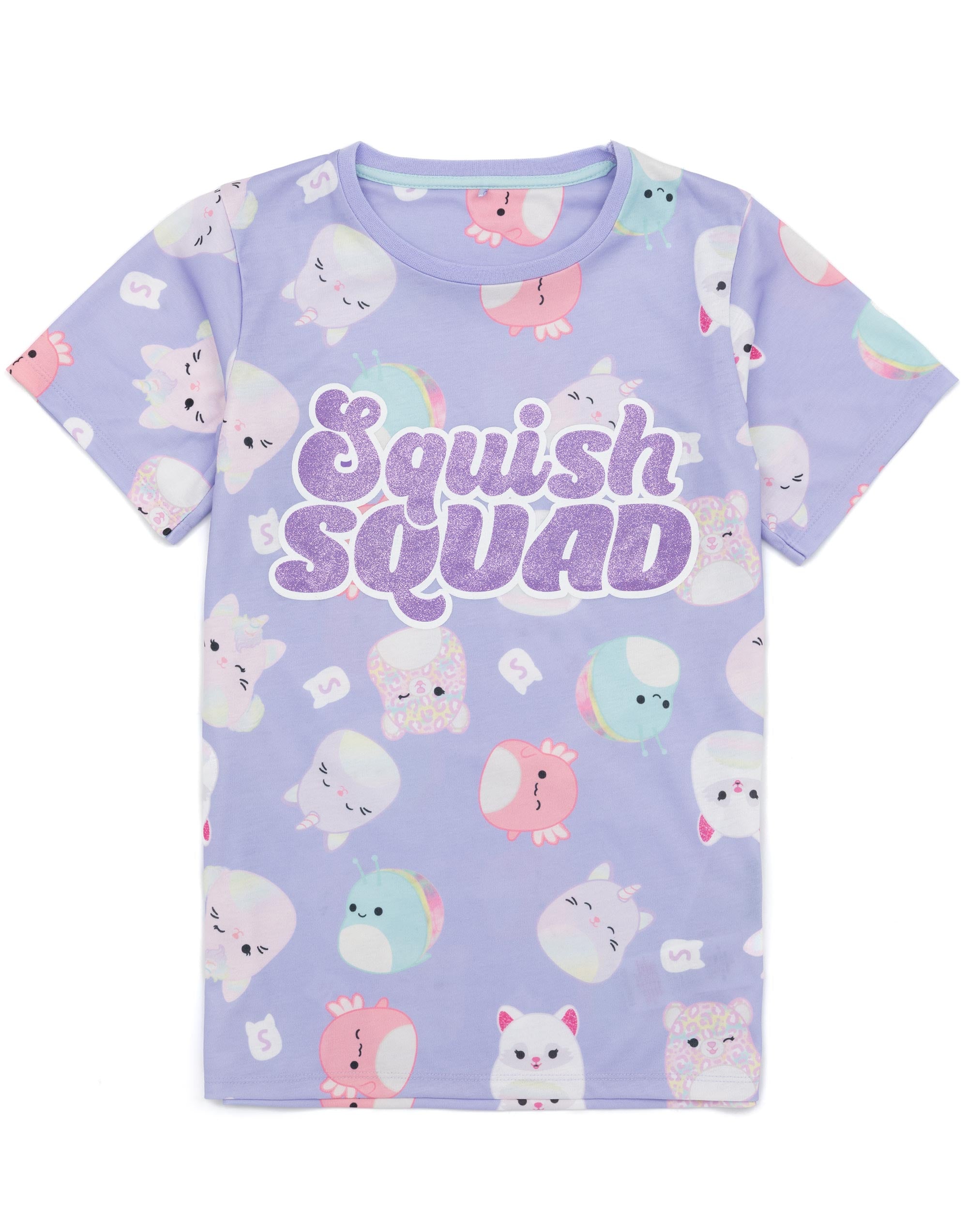 Squishmallows Purple Short Sleeve Long Leg Pyjama Set Unisex Kids - Picture 13 of 62