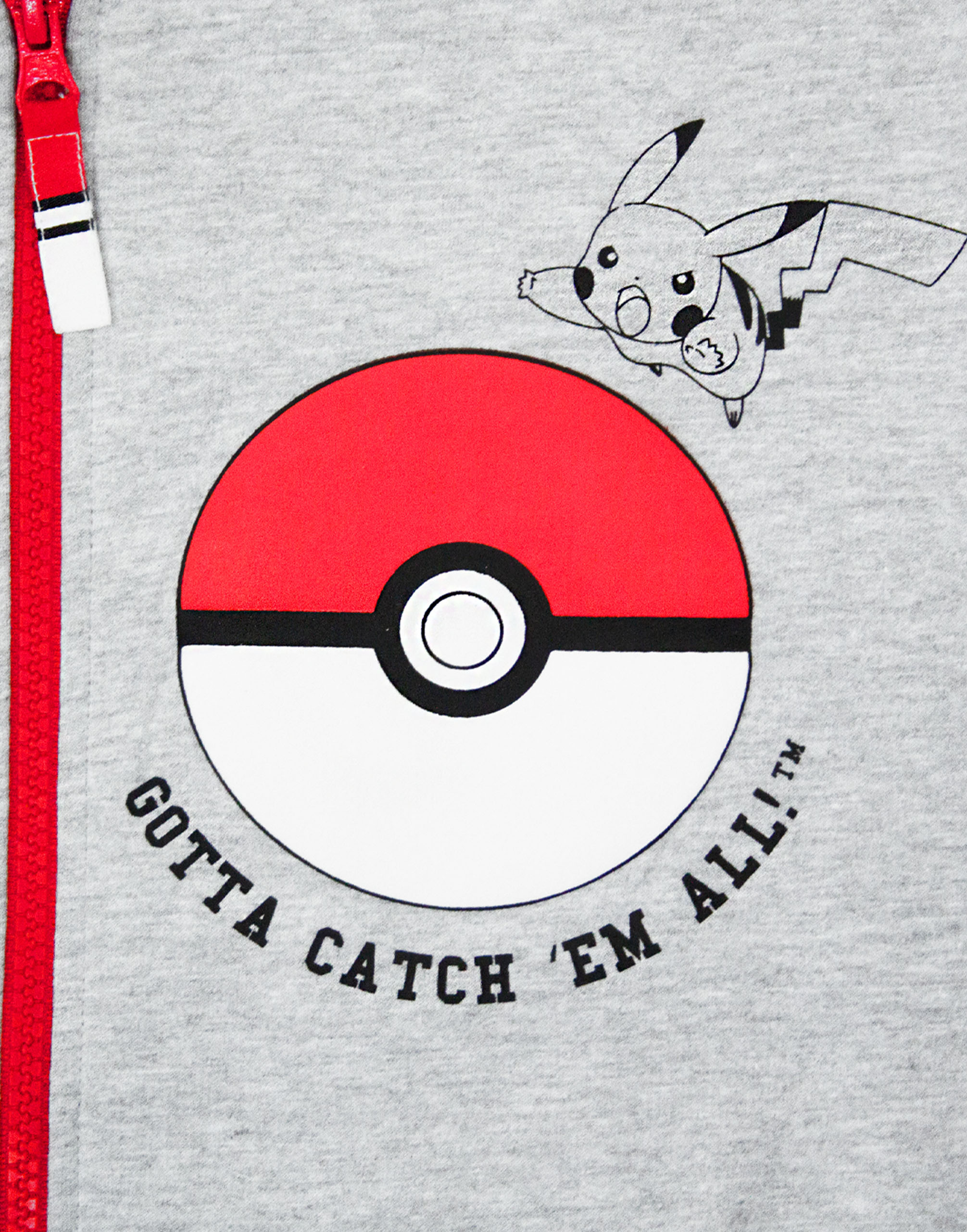 Sudadera con Capucha Estampado Personajes Pokemon Gris Pokeball Pikachu Niños - Imagen 7 de 38