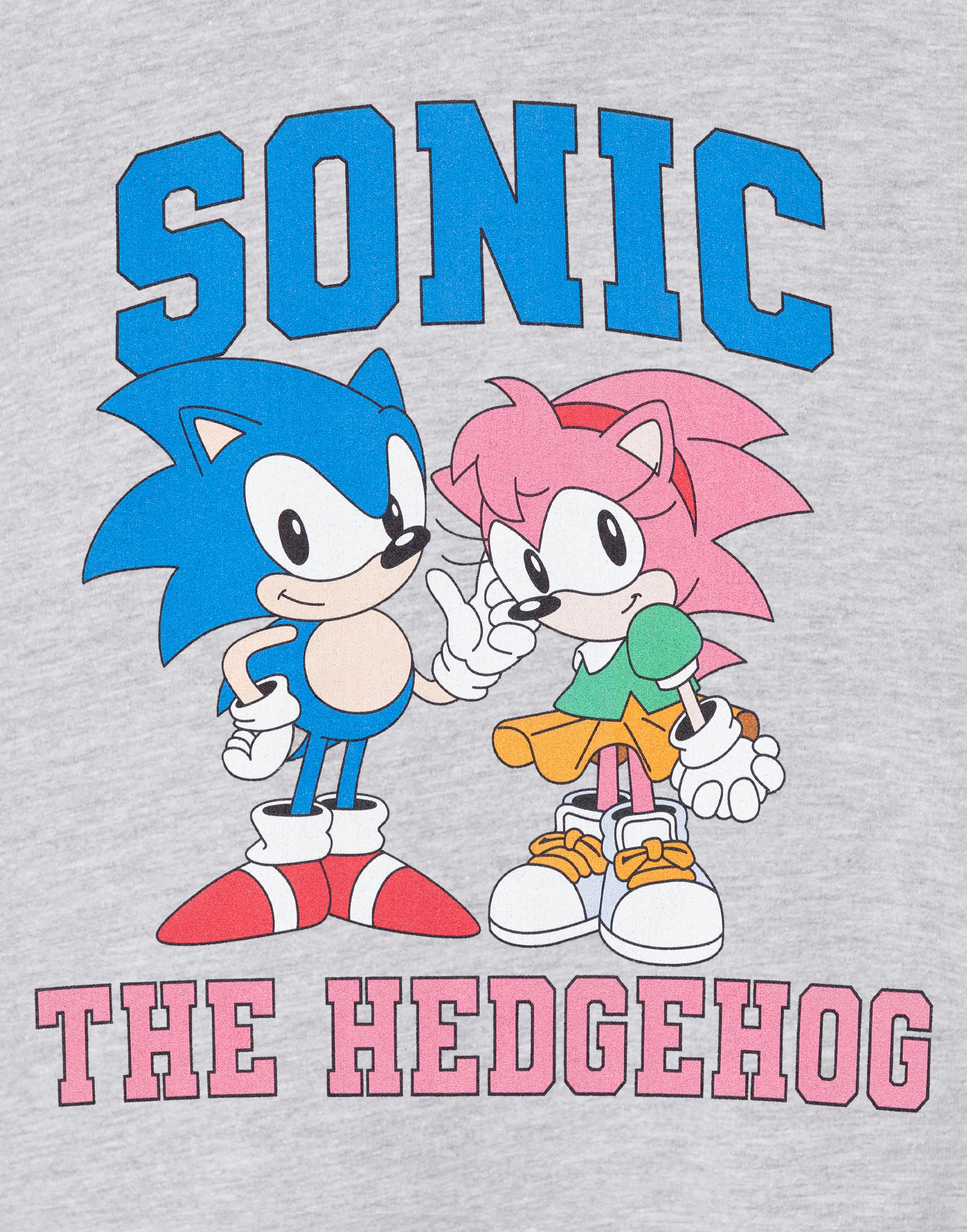 Sonic the Hedgehog Grey Collegiate Sonic & Amy Hoodie Girls - Picture 12 of 40