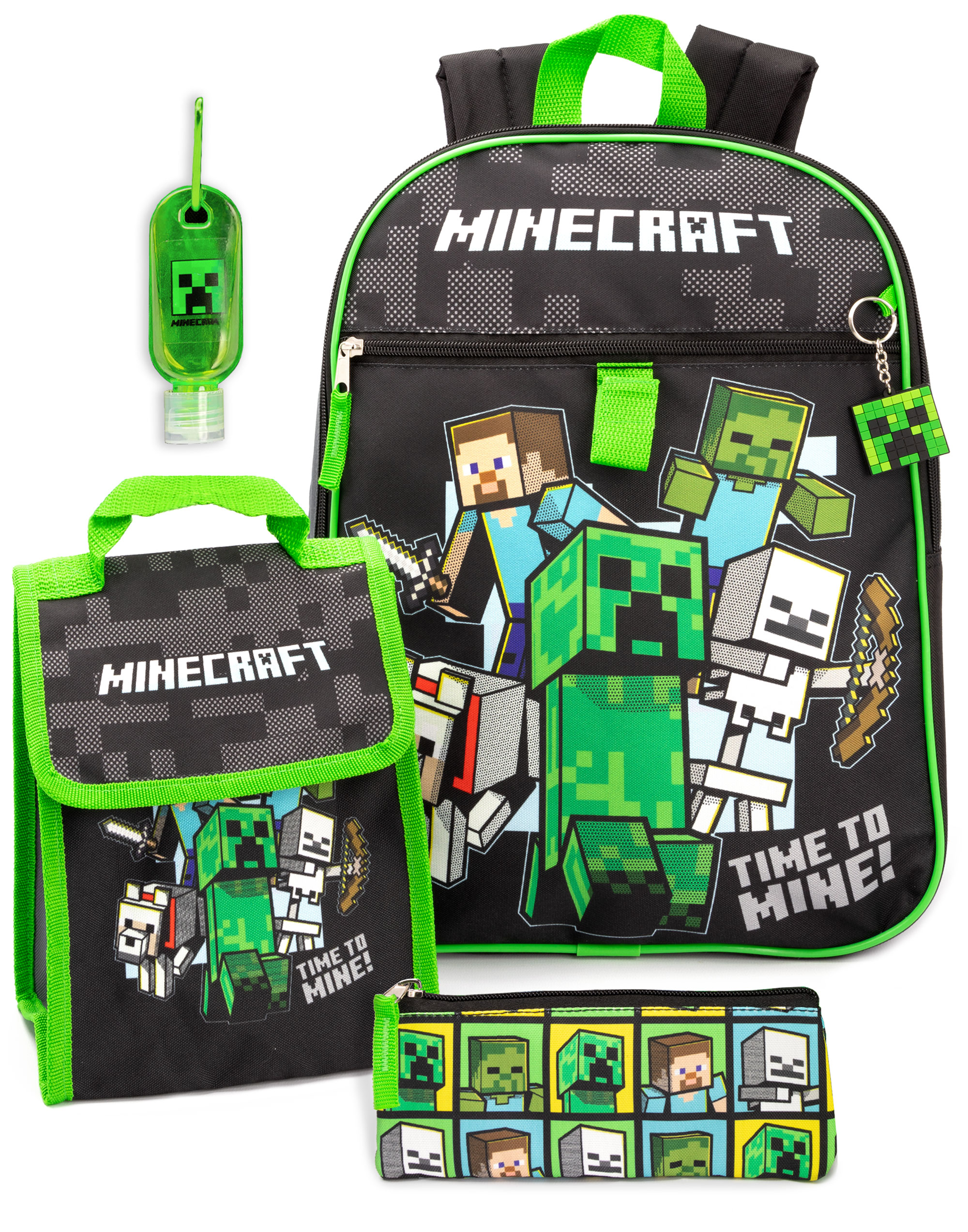 みんなが待ってた！＼再入荷待ち／人気ランキング Piece 4 Printed Black Minecraft Backpack Boys Set その他