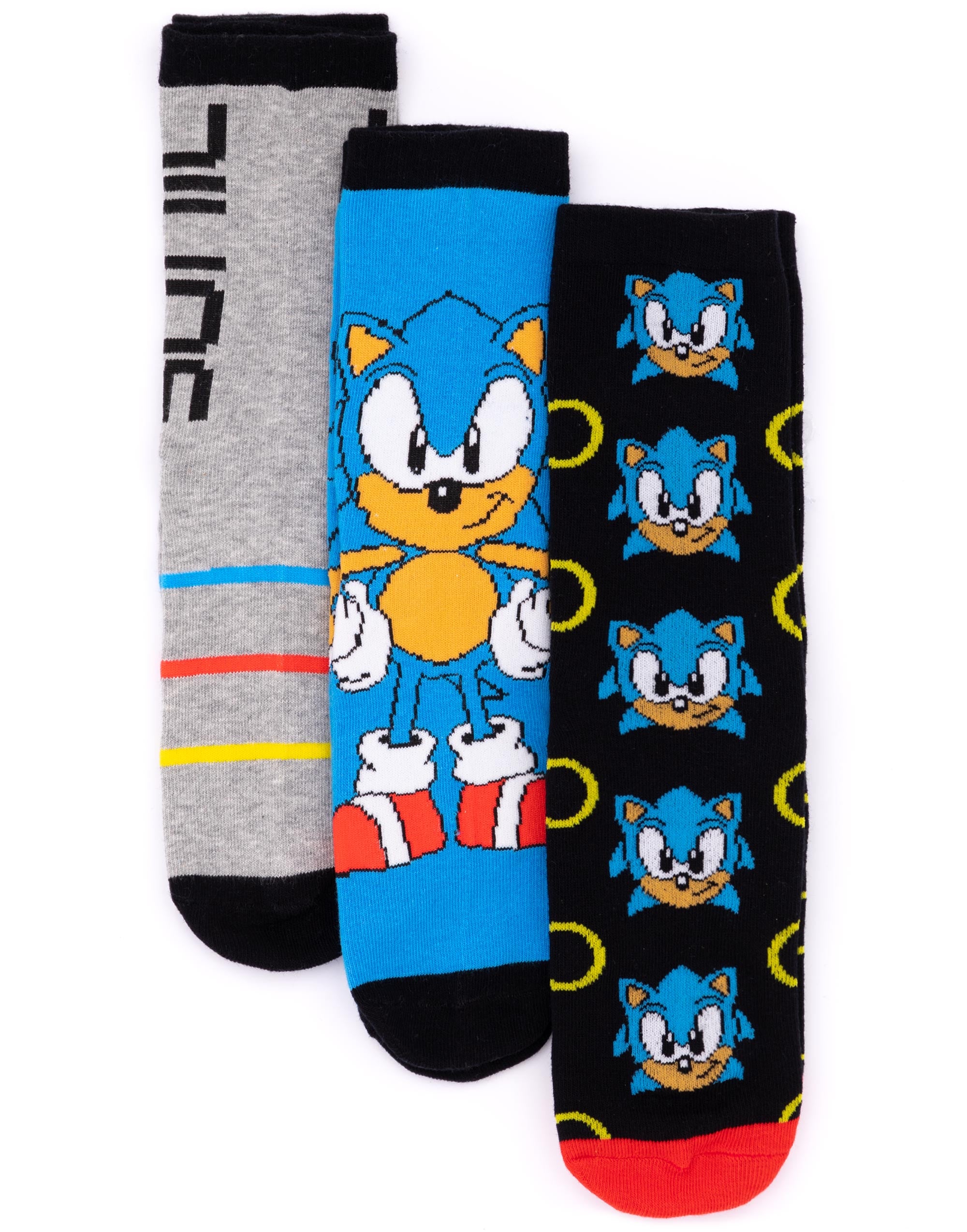 Sonic the Hedgehog Sonic Mens 7-11 UK Calf Socks Set of 3 - Picture 8 of 12