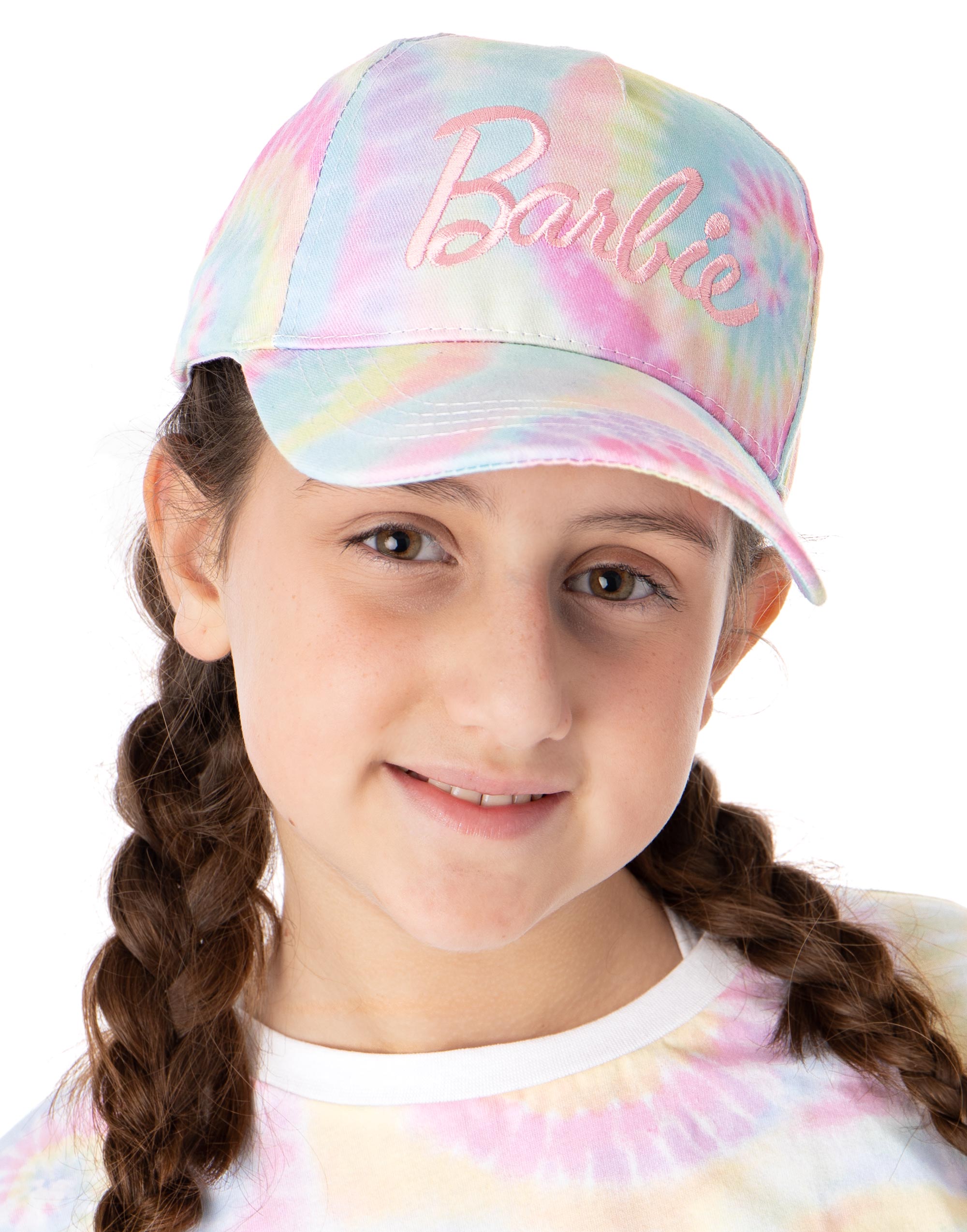 Бейсболка с логотипом Barbie Mehrfarbige Tie Dye и изогнутым козырьком от Einstellbare Mädchen