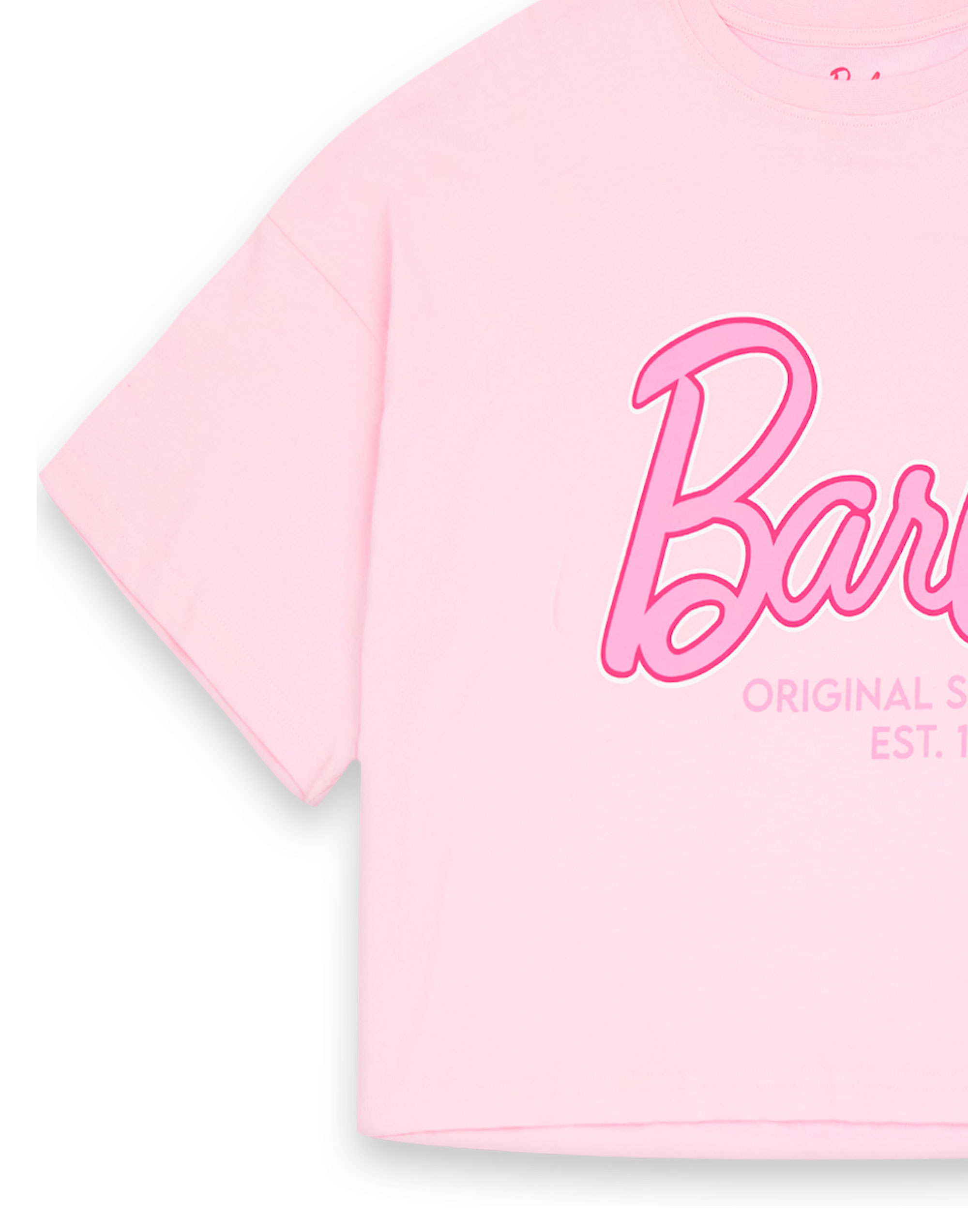 Conjunto de pijama de pierna larga manga corta estampado con logotipo rosa Barbie para mujer - Imagen 14 de 34