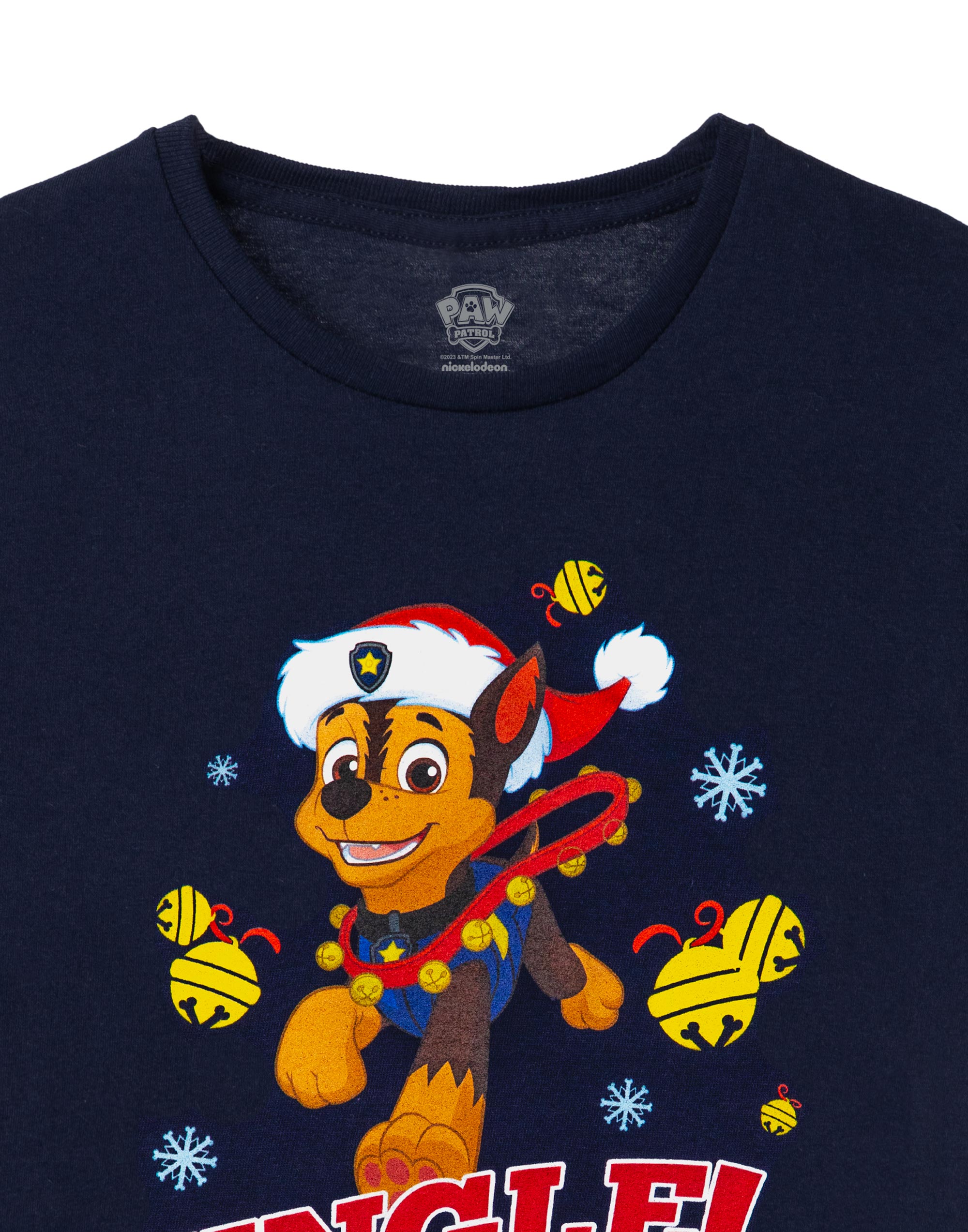 Paw Patrol Blue Chase Jingle All the Way Short Sleeved T-Shirt Boys - Picture 12 of 27