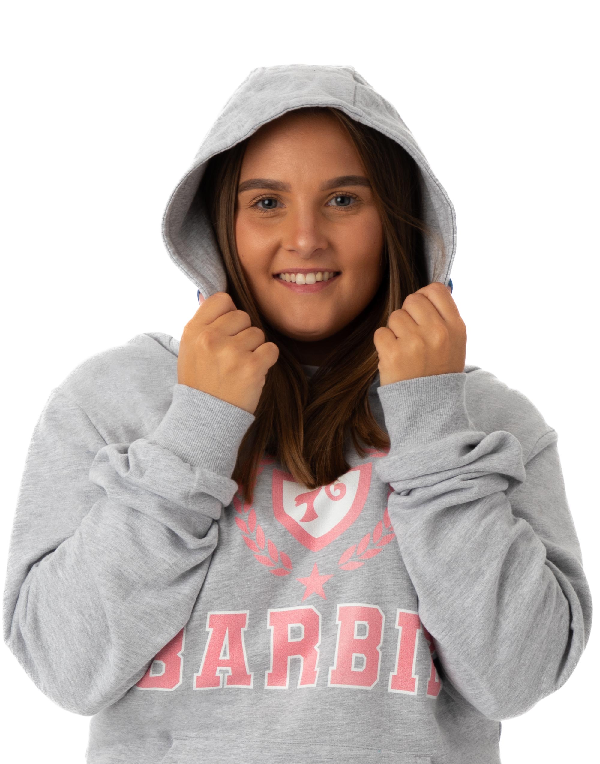 Barbie Grey Collegiate Logo Hoodie Womens - Picture 13 of 53