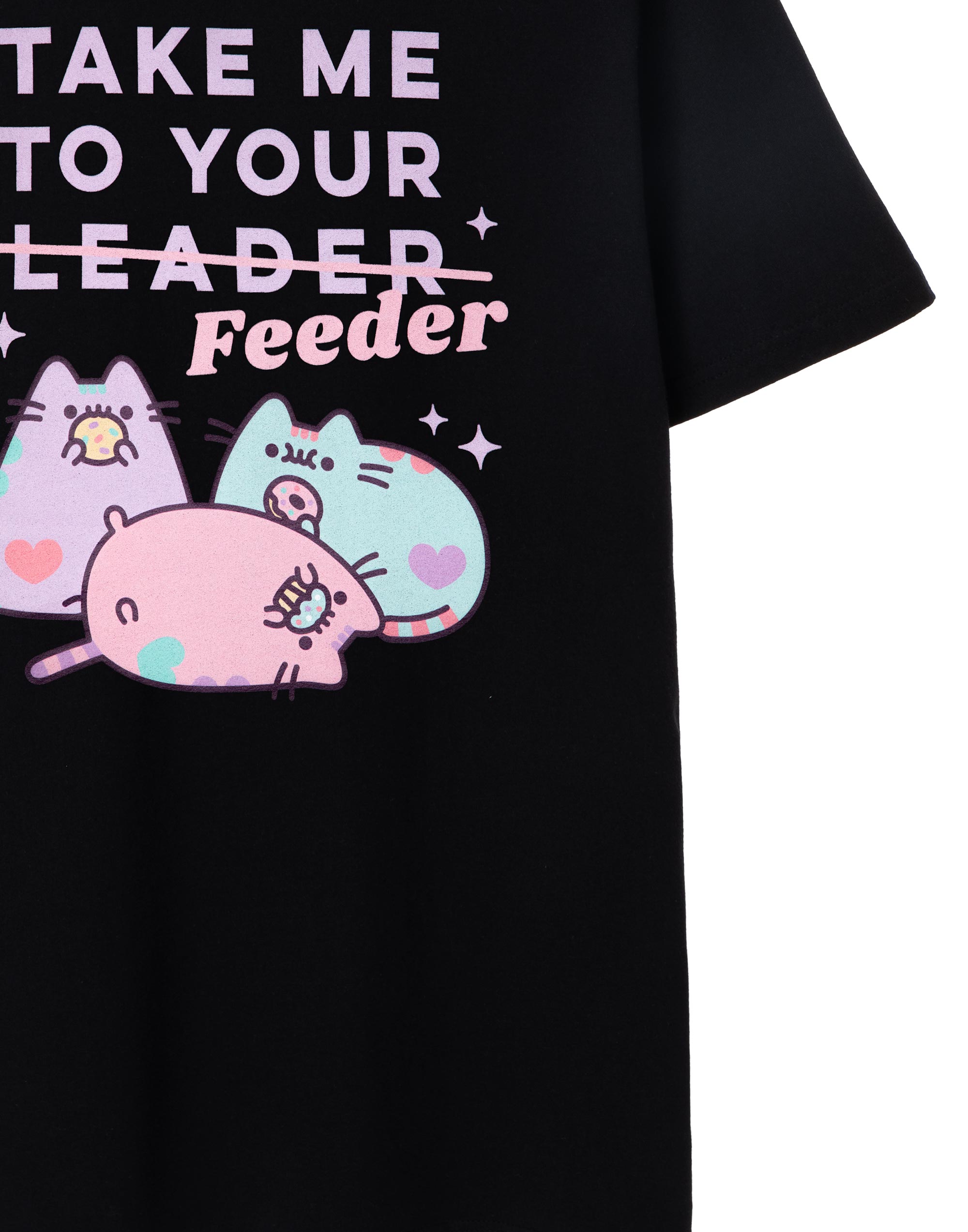 Camiseta negra de manga corta para mujer Pusheen Take Me To Your Feeder - Imagen 14 de 40