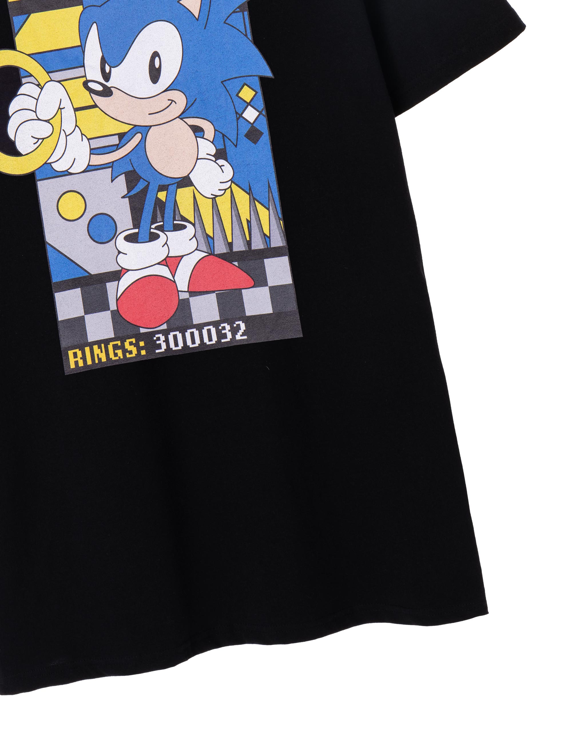 Camiseta manga corta Sonic the Hedgehog negra clásica anillos para hombre - Imagen 16 de 52