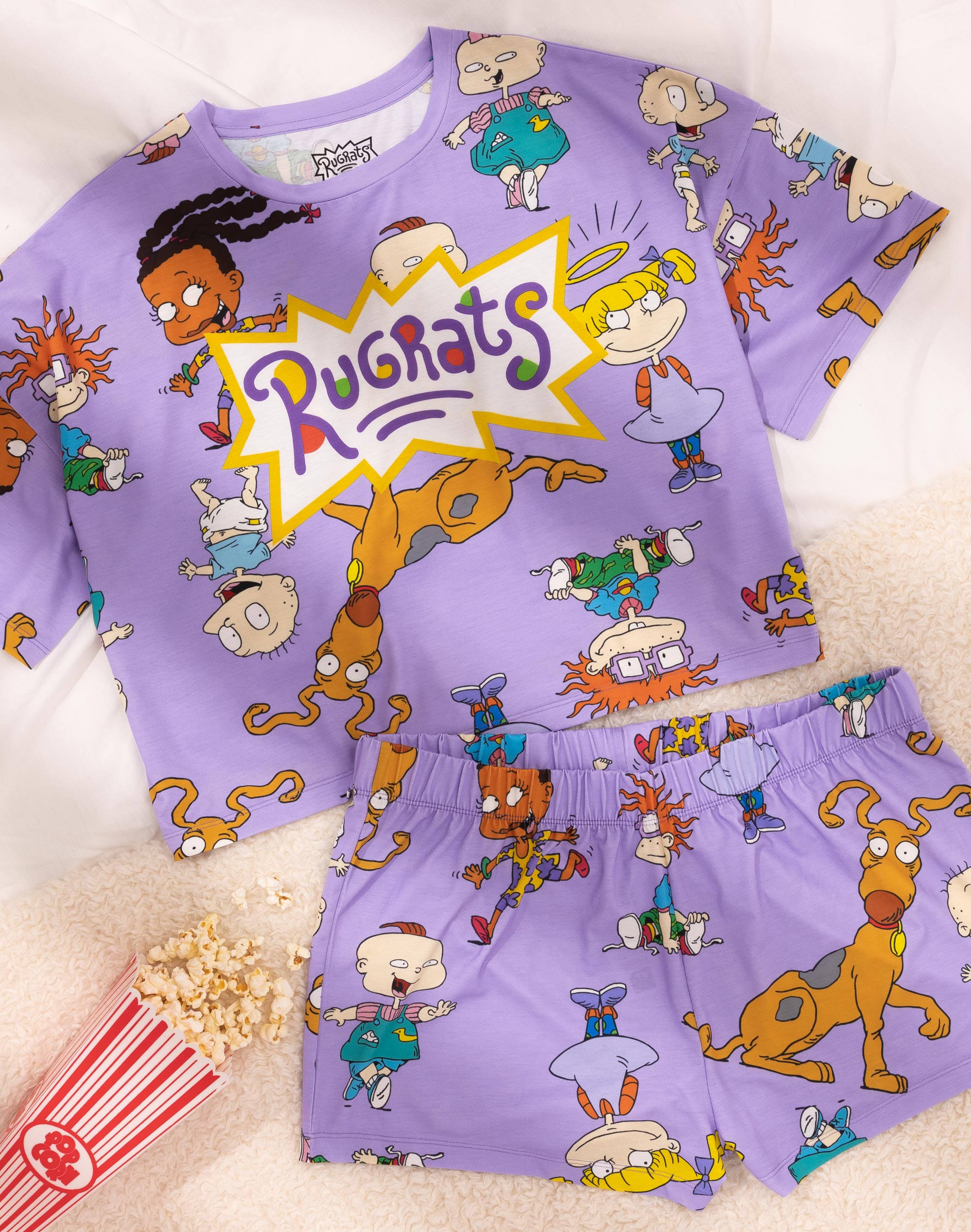 Conjunto de pijama de pierna corta manga corta estampado con logotipo y personaje de Rugrats para mujer - Imagen 15 de 37