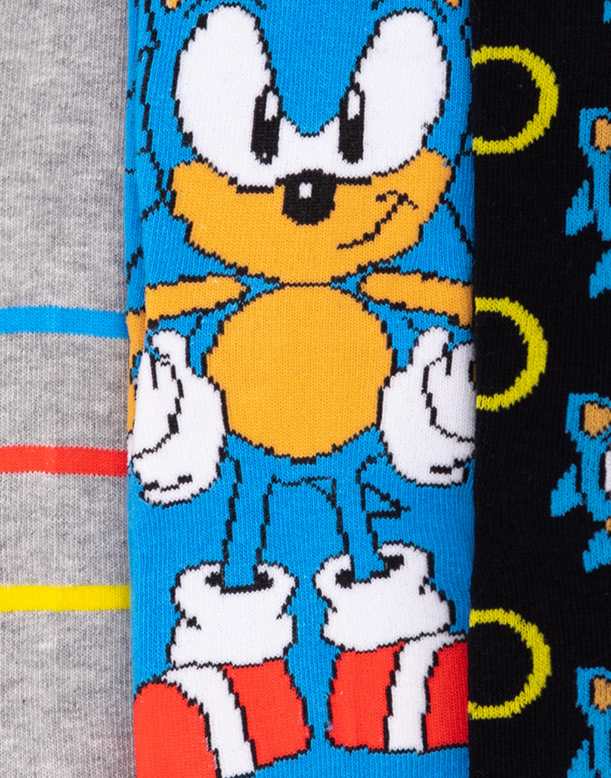 Sonic the Hedgehog Sonic Mens 7-11 UK Calf Socks Set of 3 - Picture 12 of 12