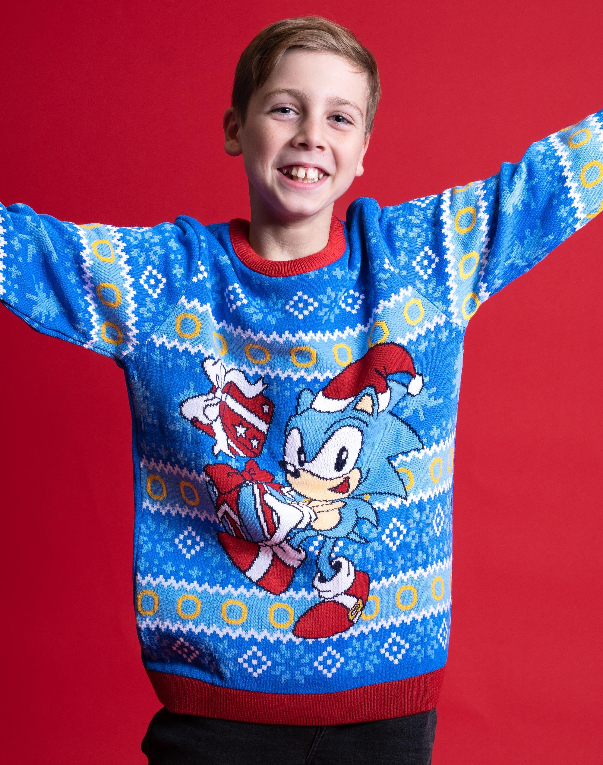 Sonic the Hedgehog Blue Sonic Christmas Jumper Boys