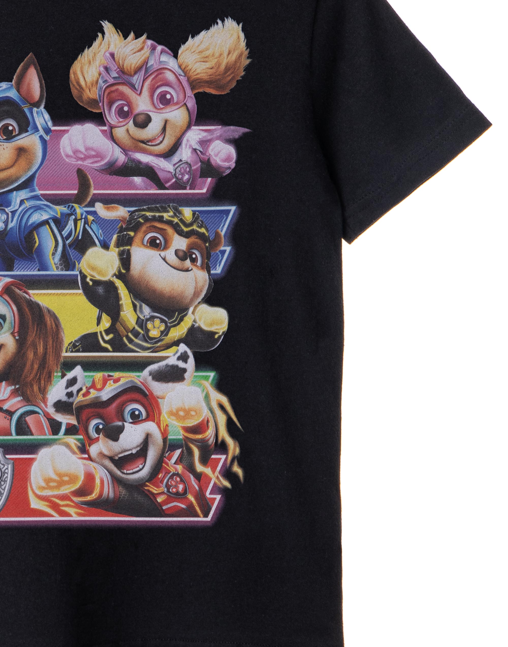 Camiseta Paw Patrol Negra Poderosa Película Logo Manga Corta Unisex Niños - Imagen 13 de 24