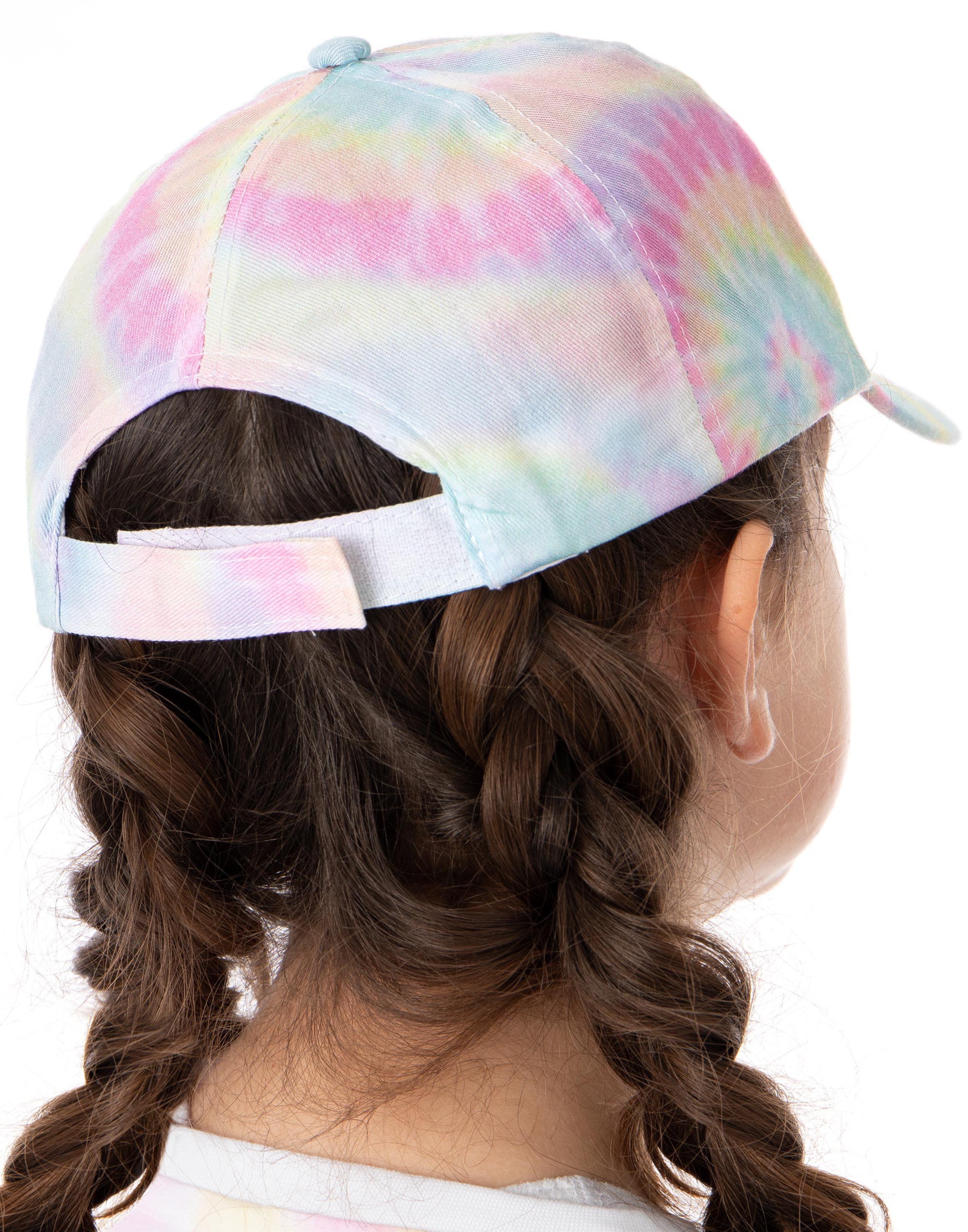 Barbie Multicoloured Tie Dye Logo Adjustable Curved Peak Cap Girls - Picture 12 of 18