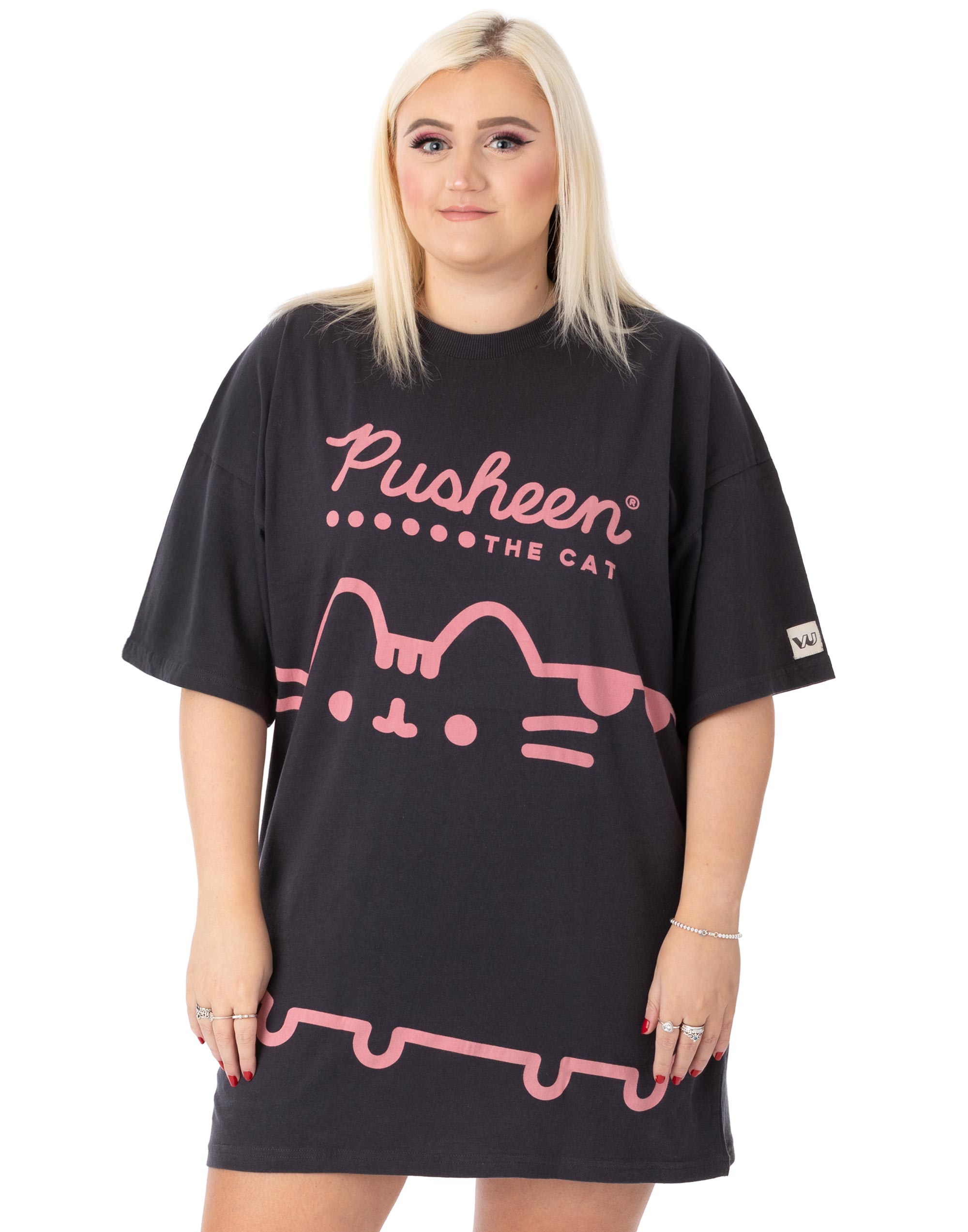 Фирменный принт Pusheen Pusheen с логотипом Übergroßes Kurzarm-Футболка для женщин