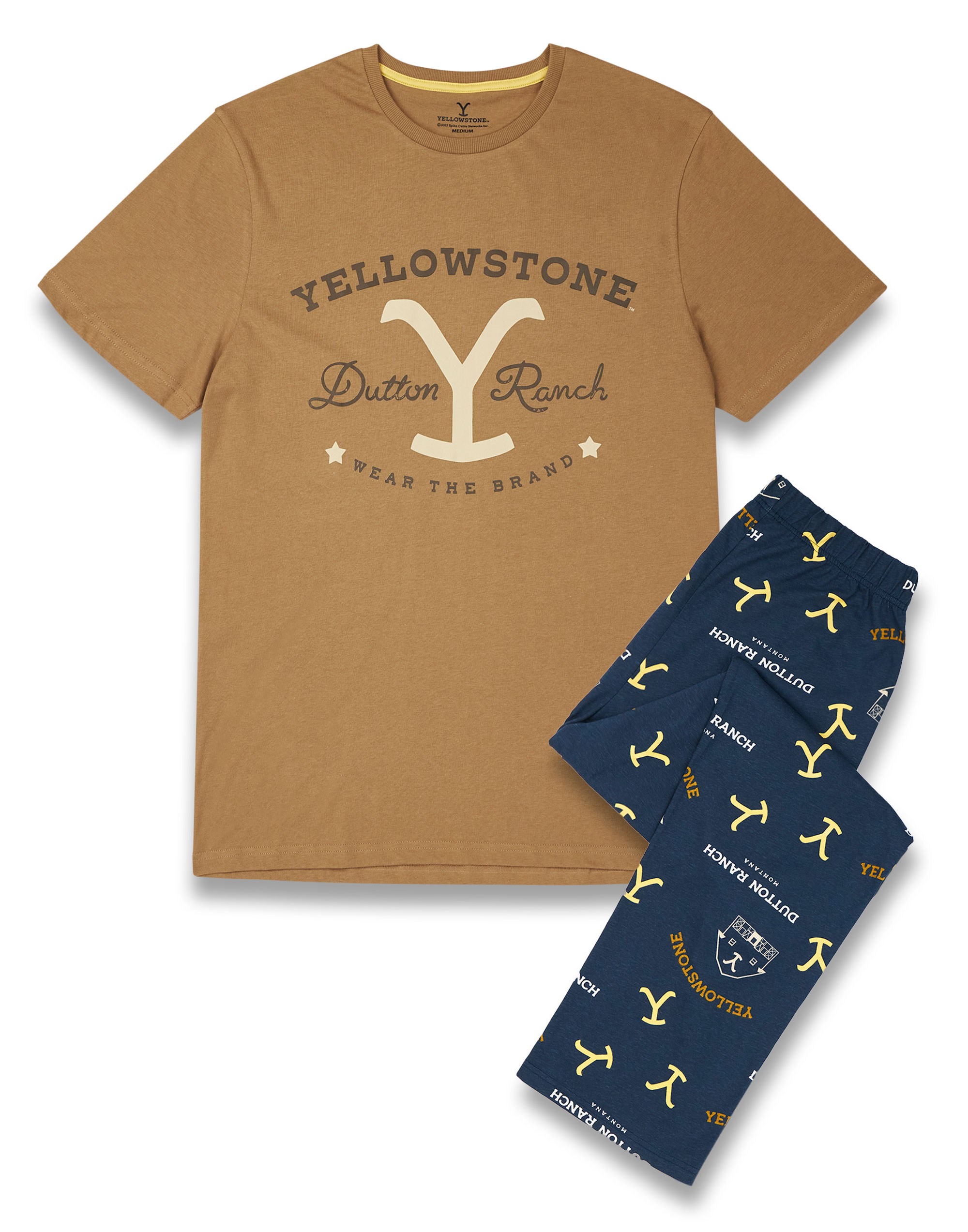Yellowstone Dutton Ranch Top and All Over Print Bottoms Short Sleeve Long Leg Py - Picture 11 of 35