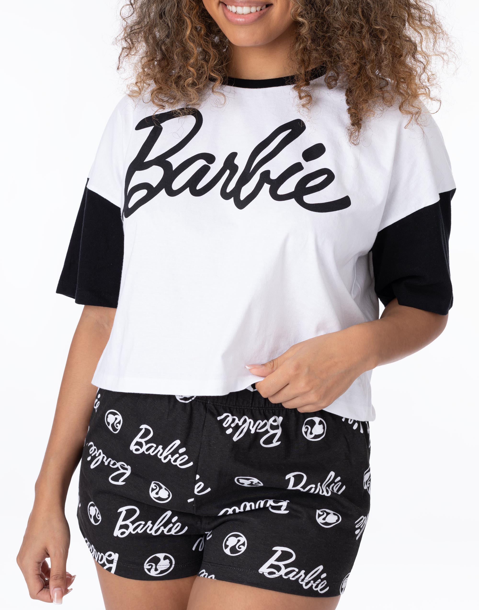 Barbie Multicolor Manga Corta Pierna Corta Conjunto Pijama Mujer - Imagen 10 de 28