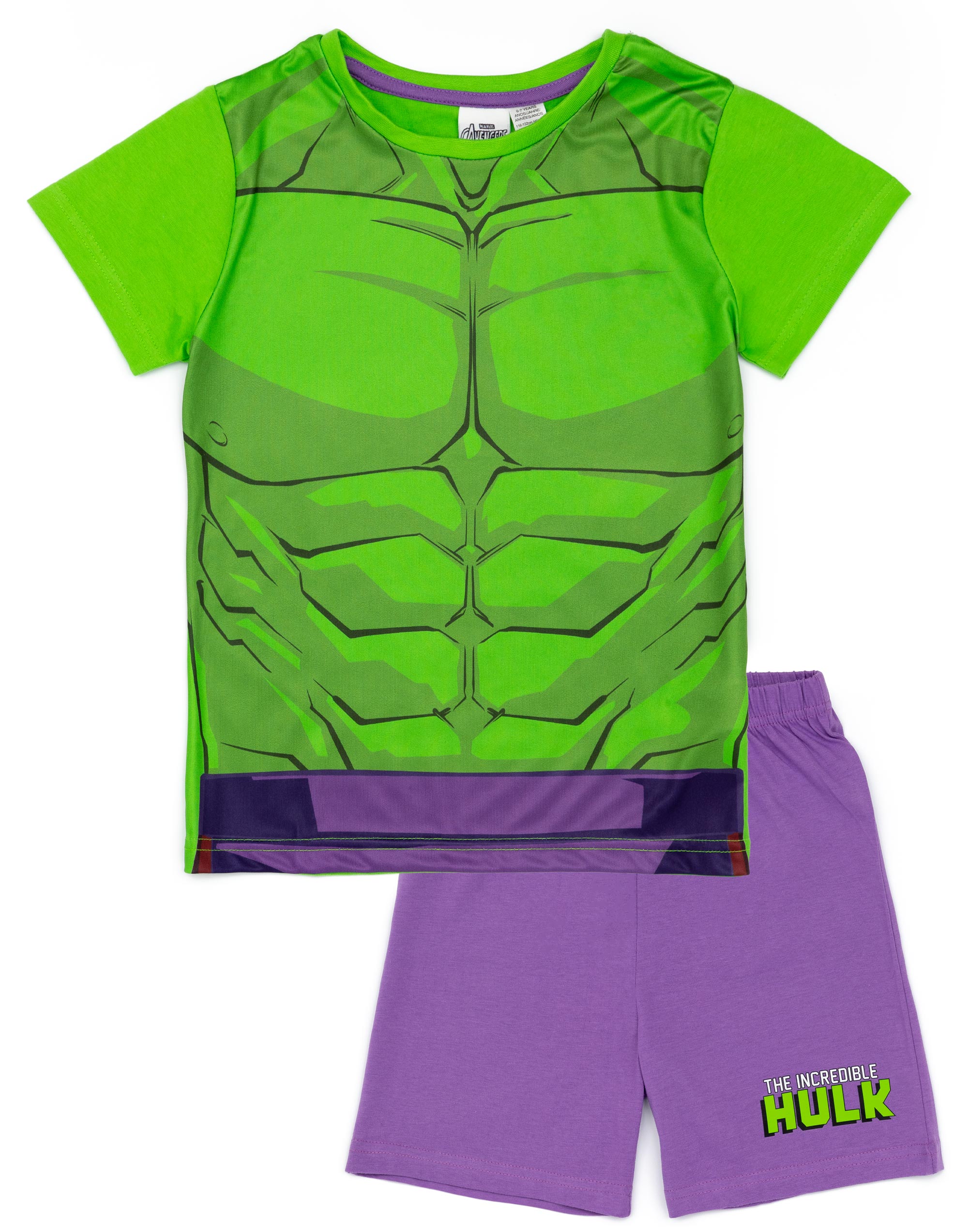 Disney Marvel Purple Hulk Costume Short Sleeve Short Leg Pyjama Set Boys