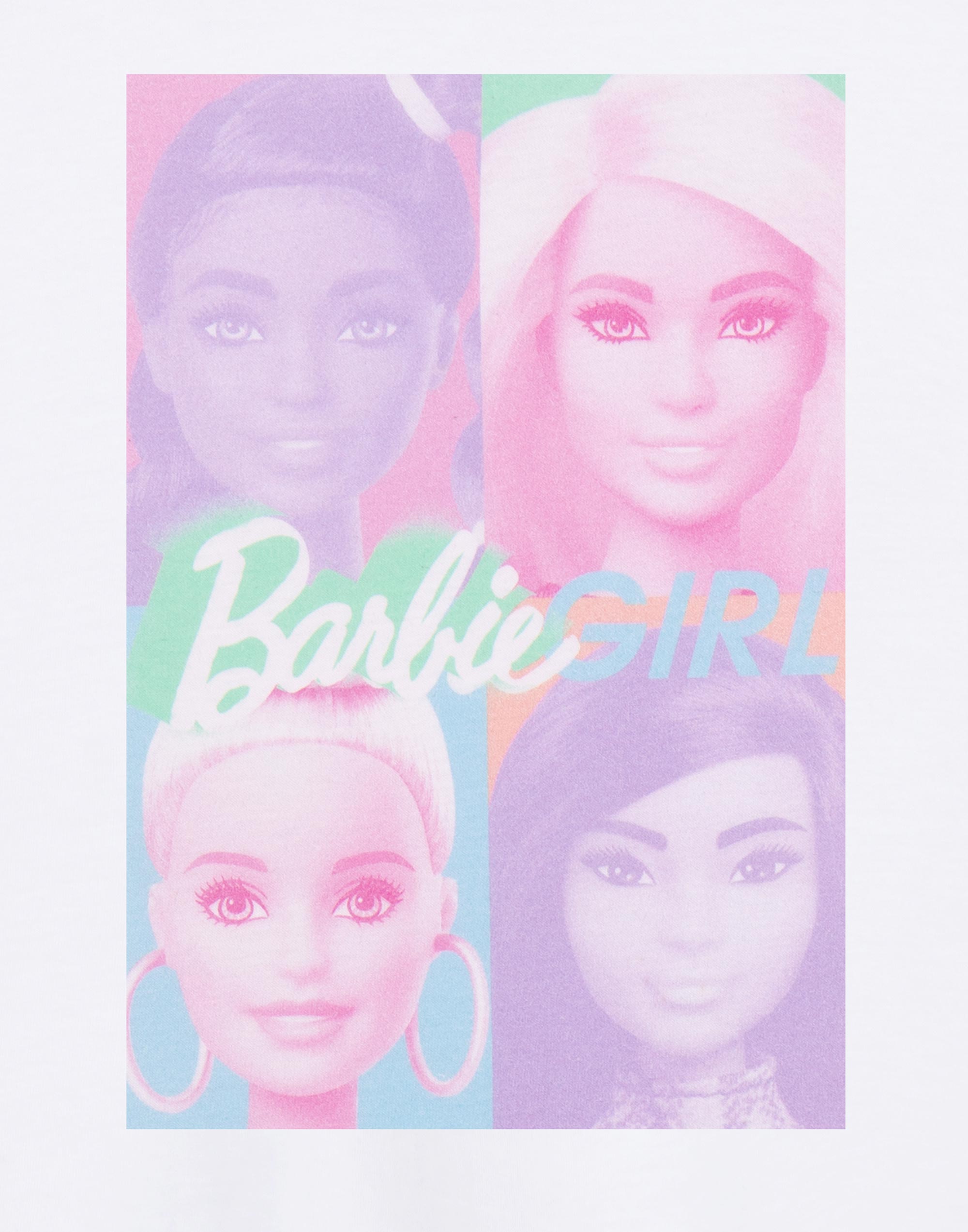 Barbie Blanco Color Bloque Retrato Manga Corta Camiseta Niñas - Imagen 12 de 40