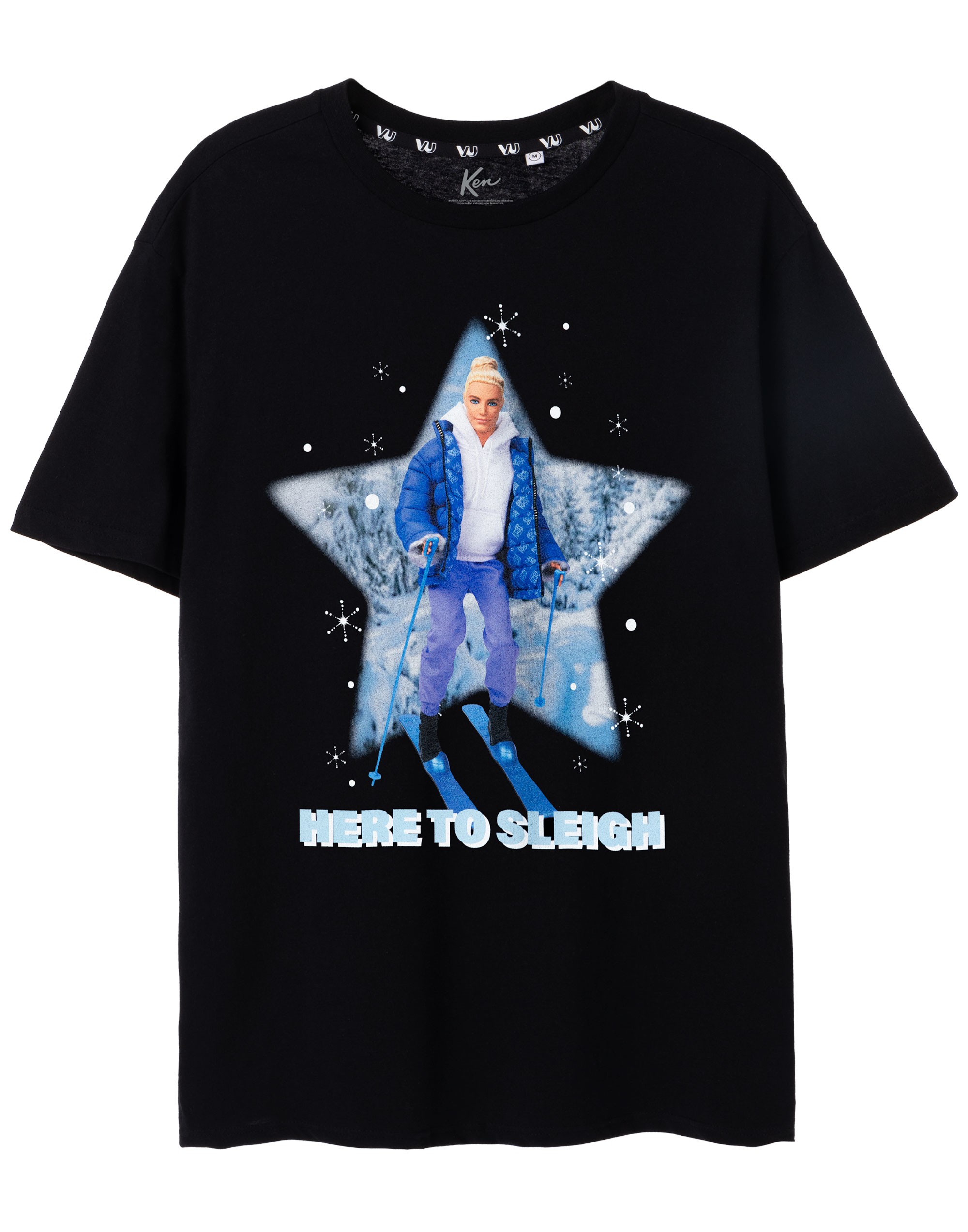 Camiseta Barbie negra Ken Here to Sleigh manga corta para hombre - Imagen 11 de 46