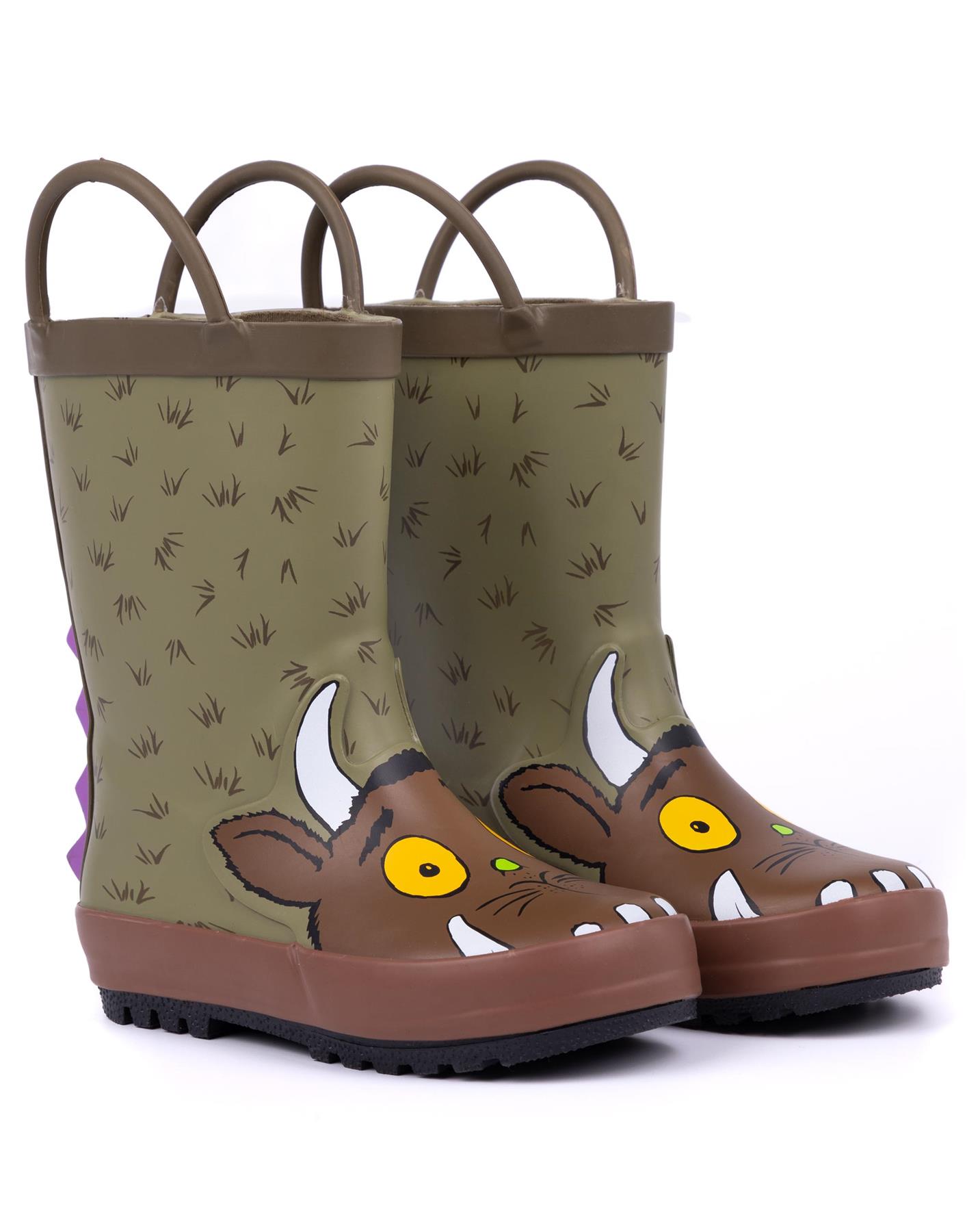 Gruffalo & Friends Novelty Face Wellington Boots with Handles Unisex Kids - Picture 9 of 50