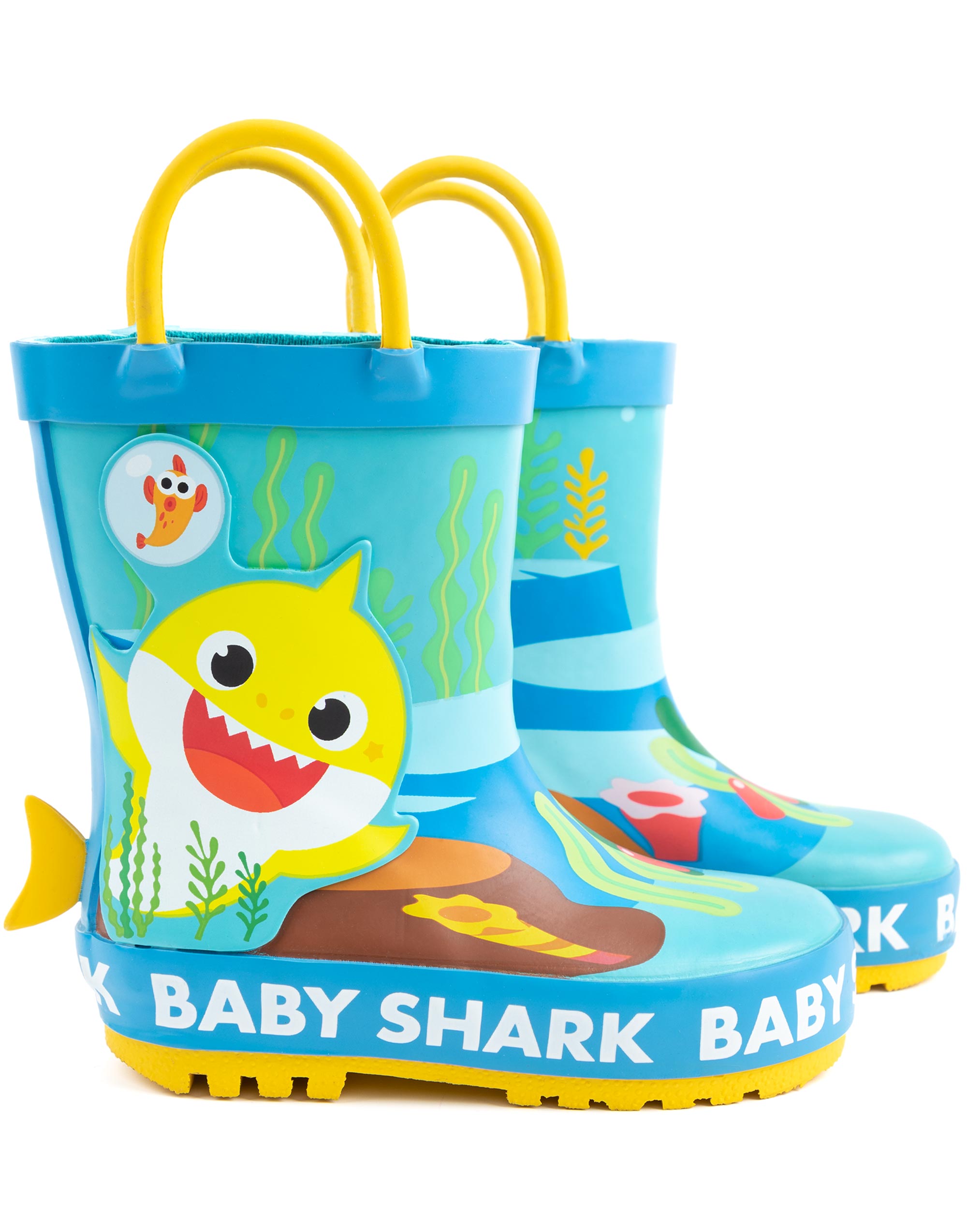 Детеныш белой акулы с 3D-аппликацией из плавников Gummistiefel mit Griffen Jungen